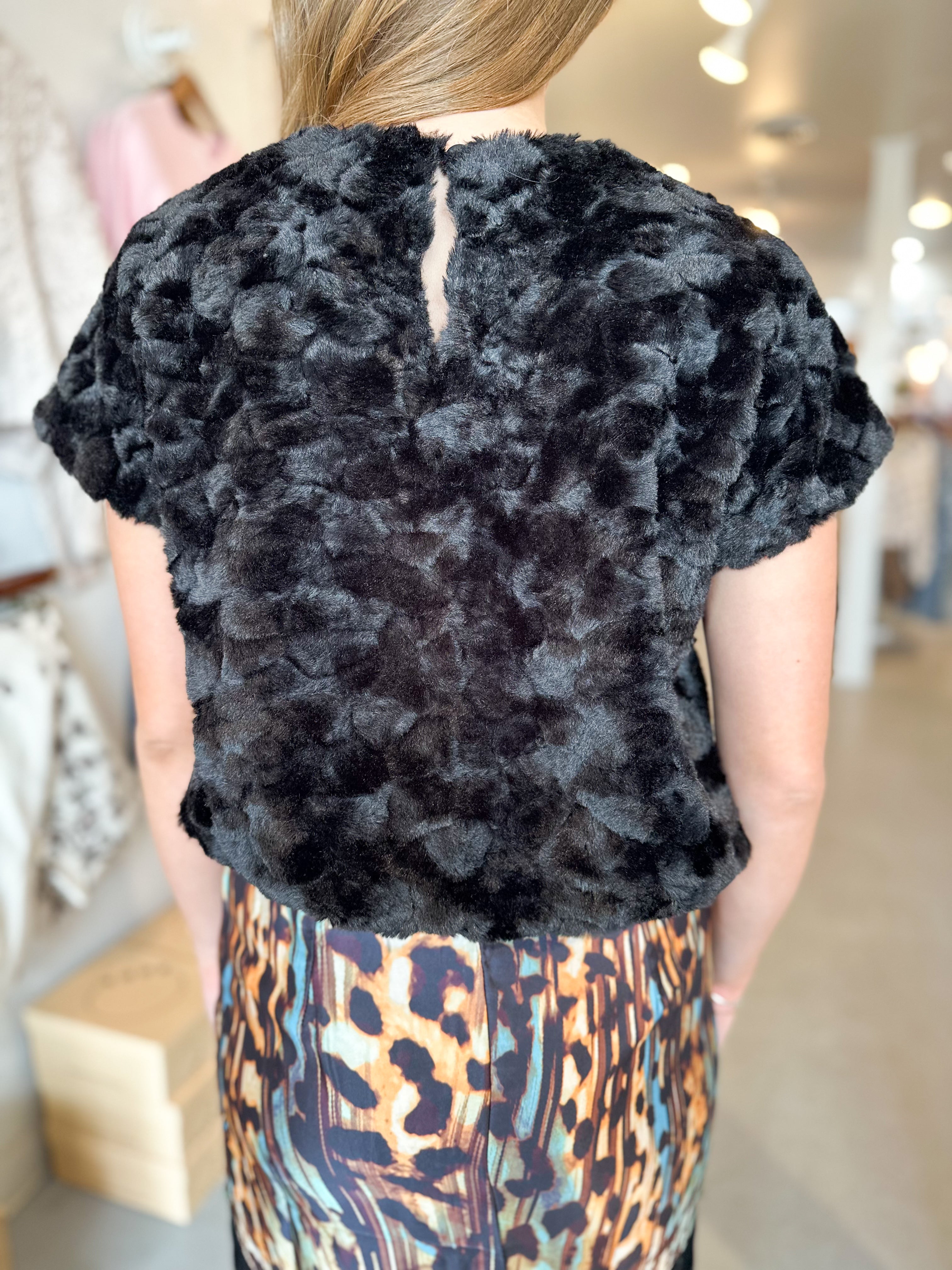 Plush Faux Fur Top