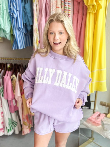 Lavender Dilly Dally Mock Neck