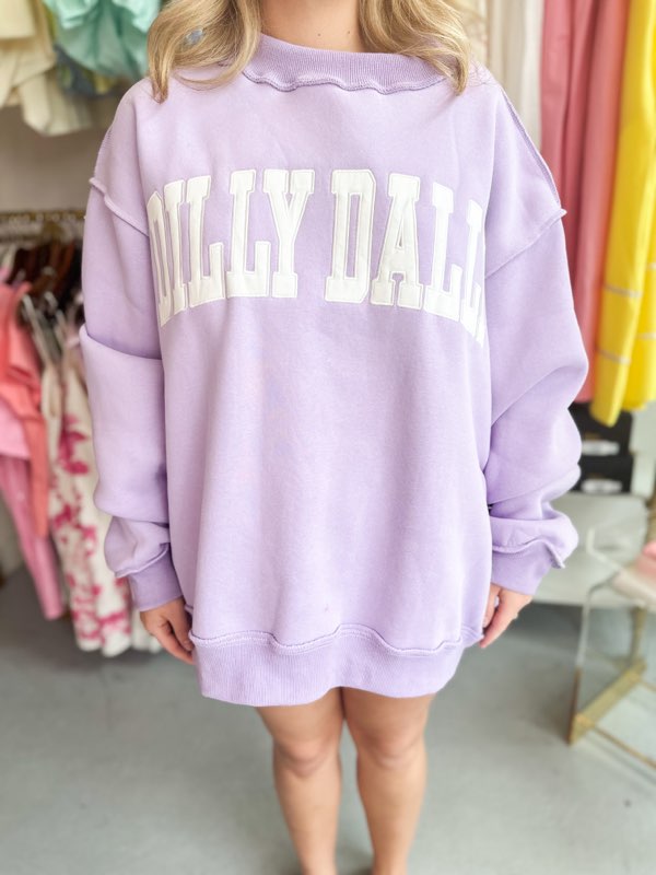 Lavender Dilly Dally Mock Neck