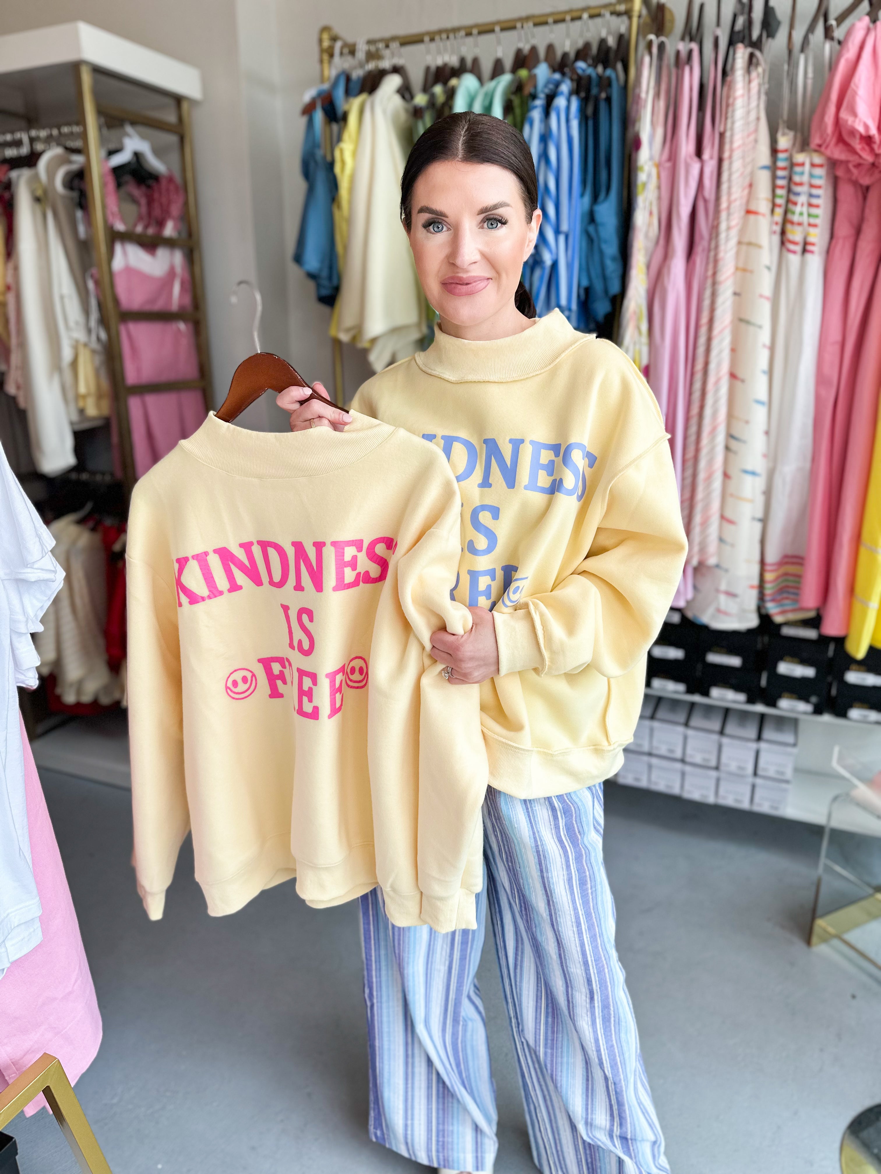 Reversible Kindness Is Free Mock Neck