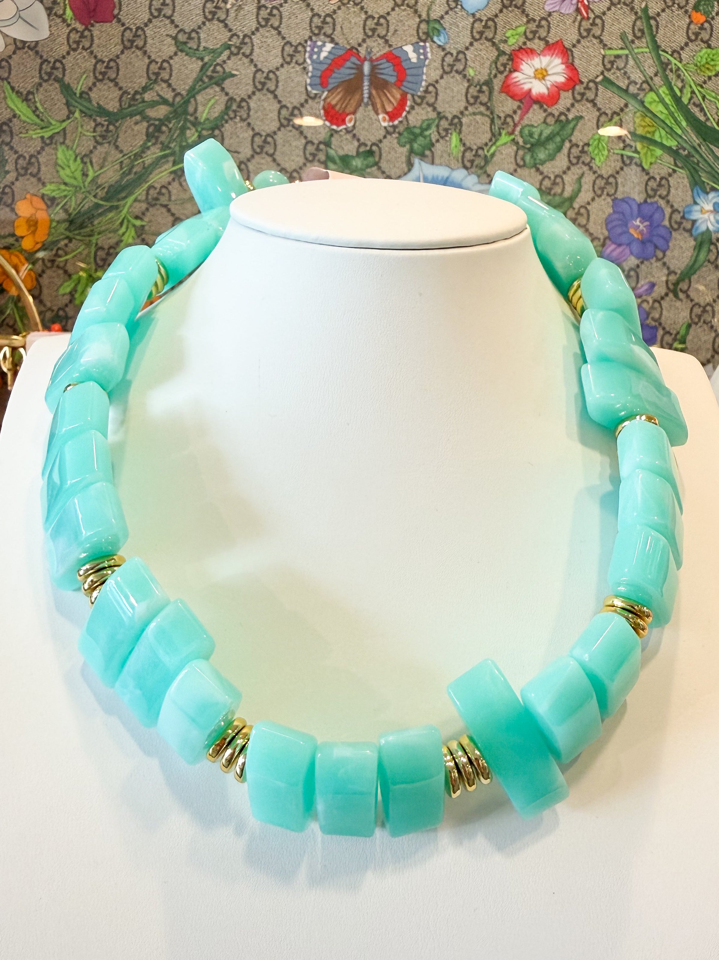 Treasure Jewels Glow Stone Mint Necklace