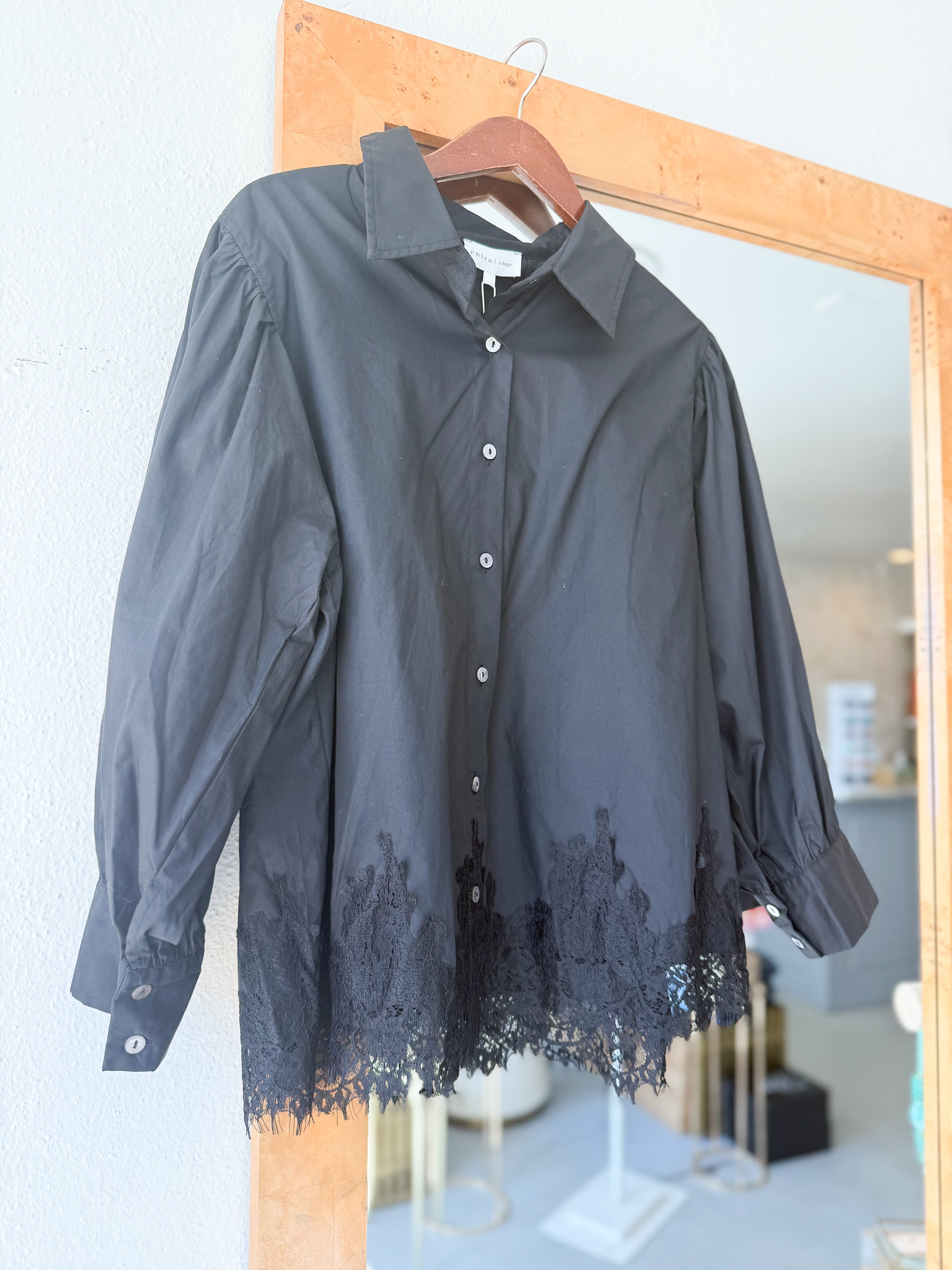 Plus Size Lace Affair Button Down