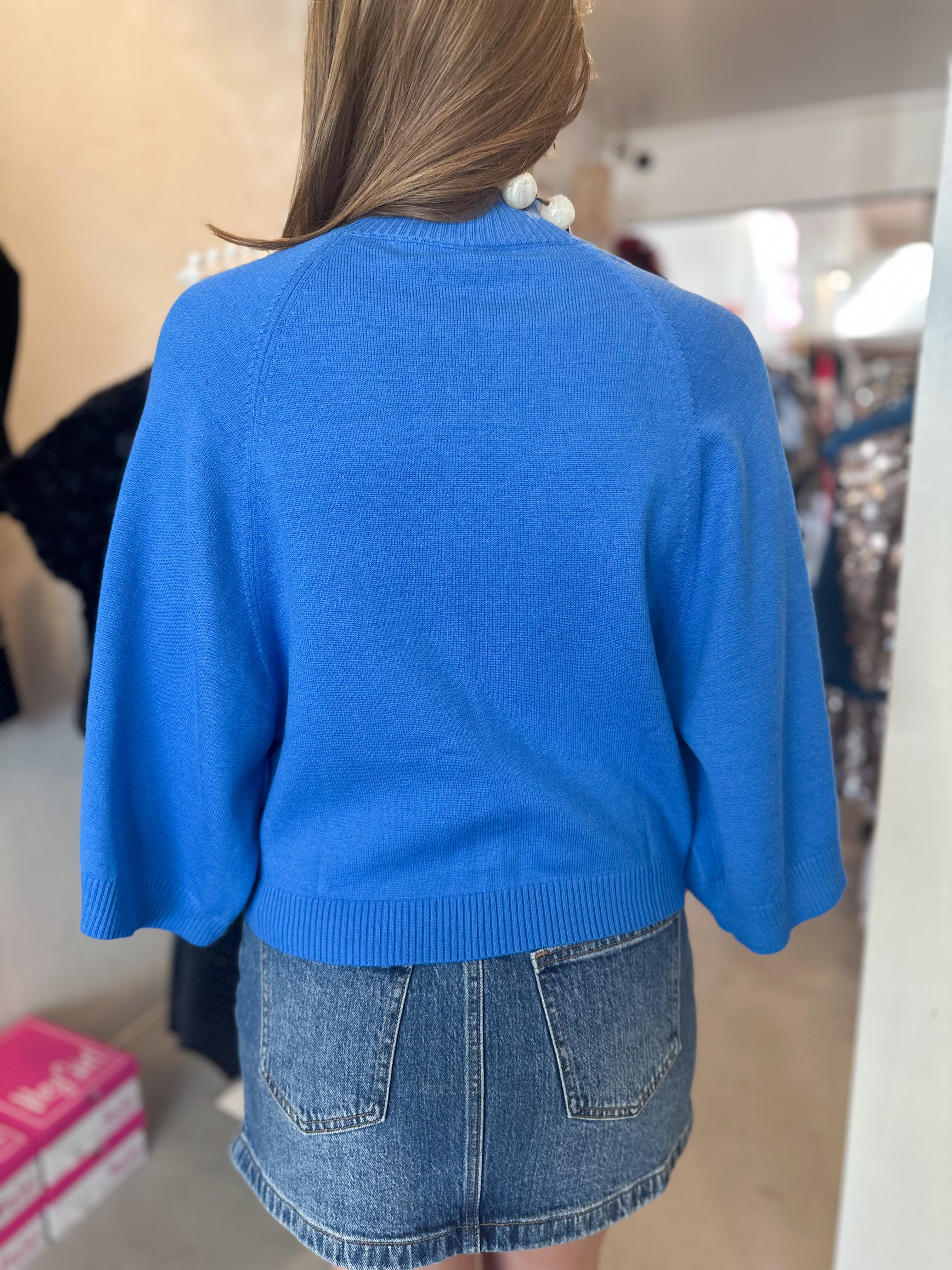 Mock Neck Wide Sleeve Sweater