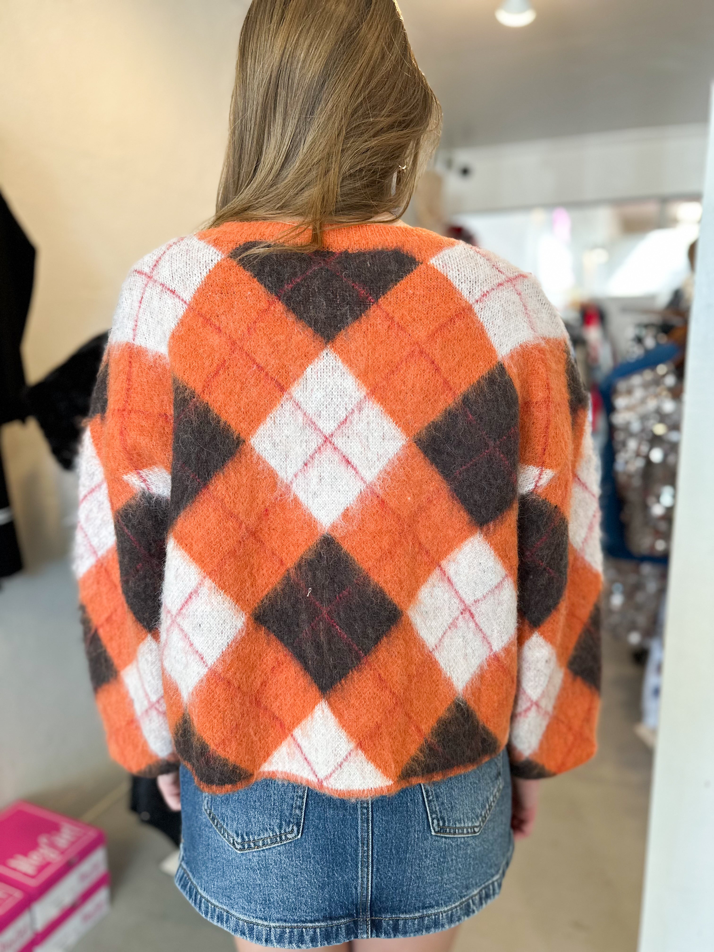 Autumn Argyle Cardigan