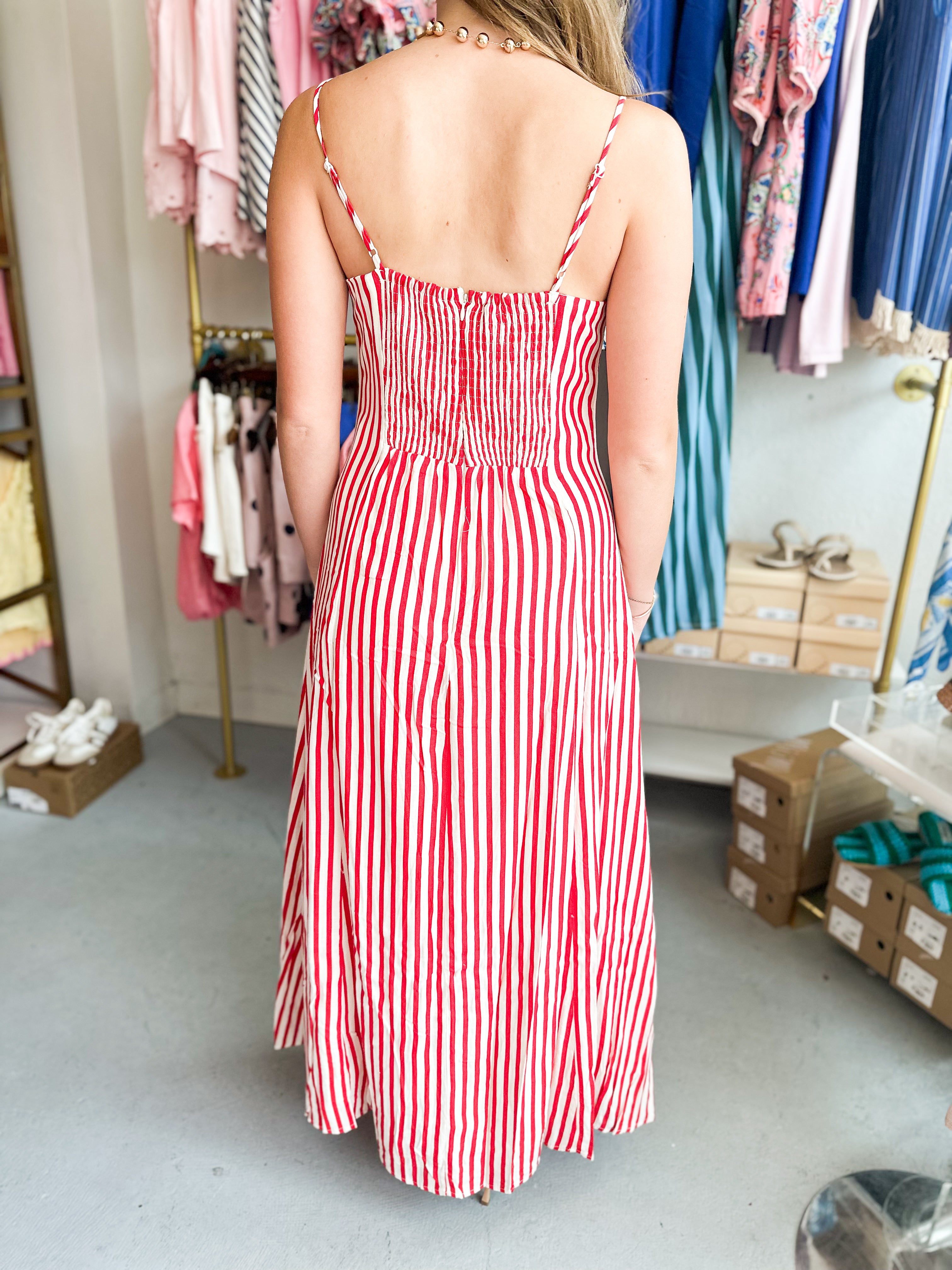 Striped Flare Midi