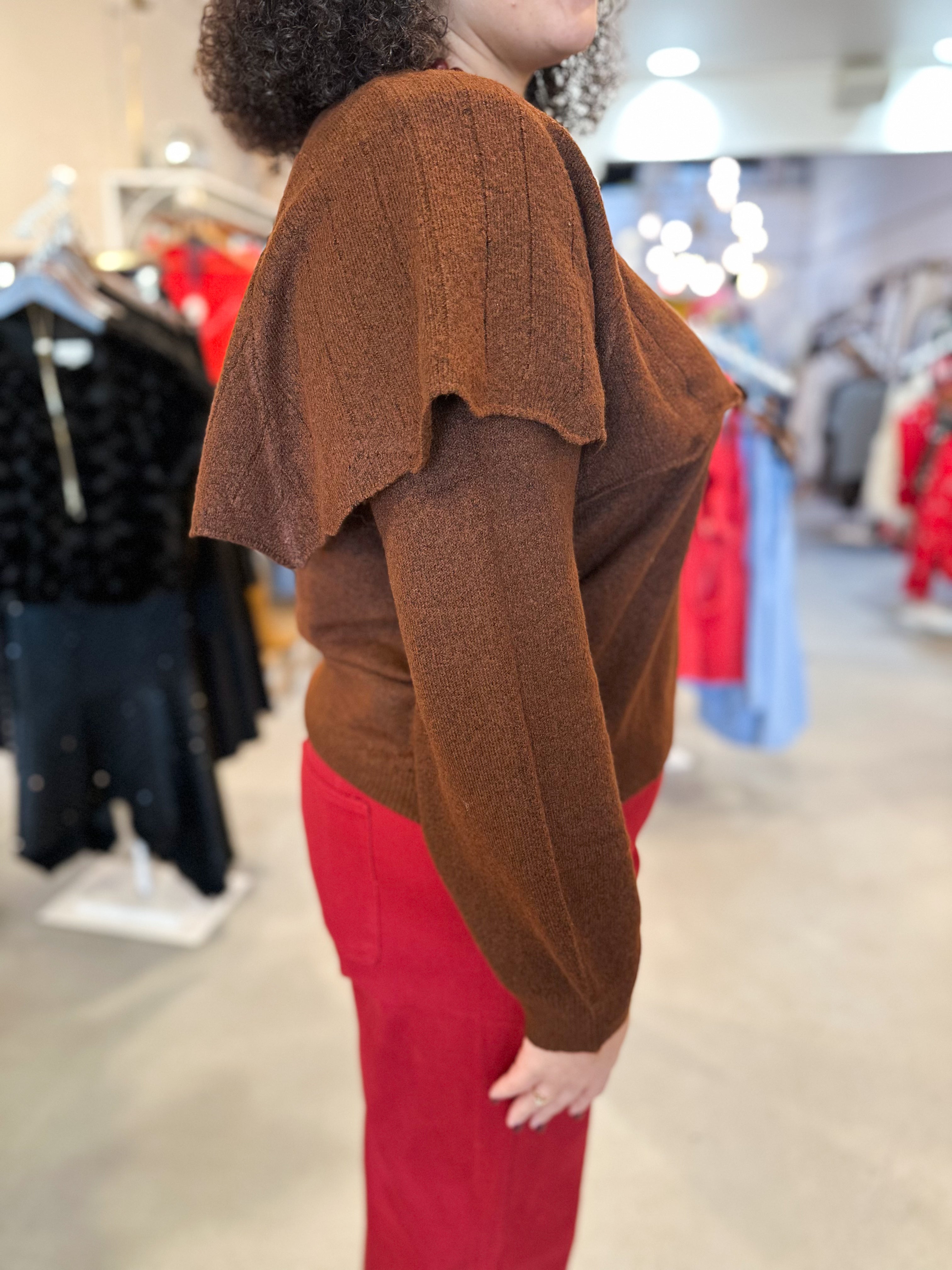 Plus Size Poncho Overlay Sweater
