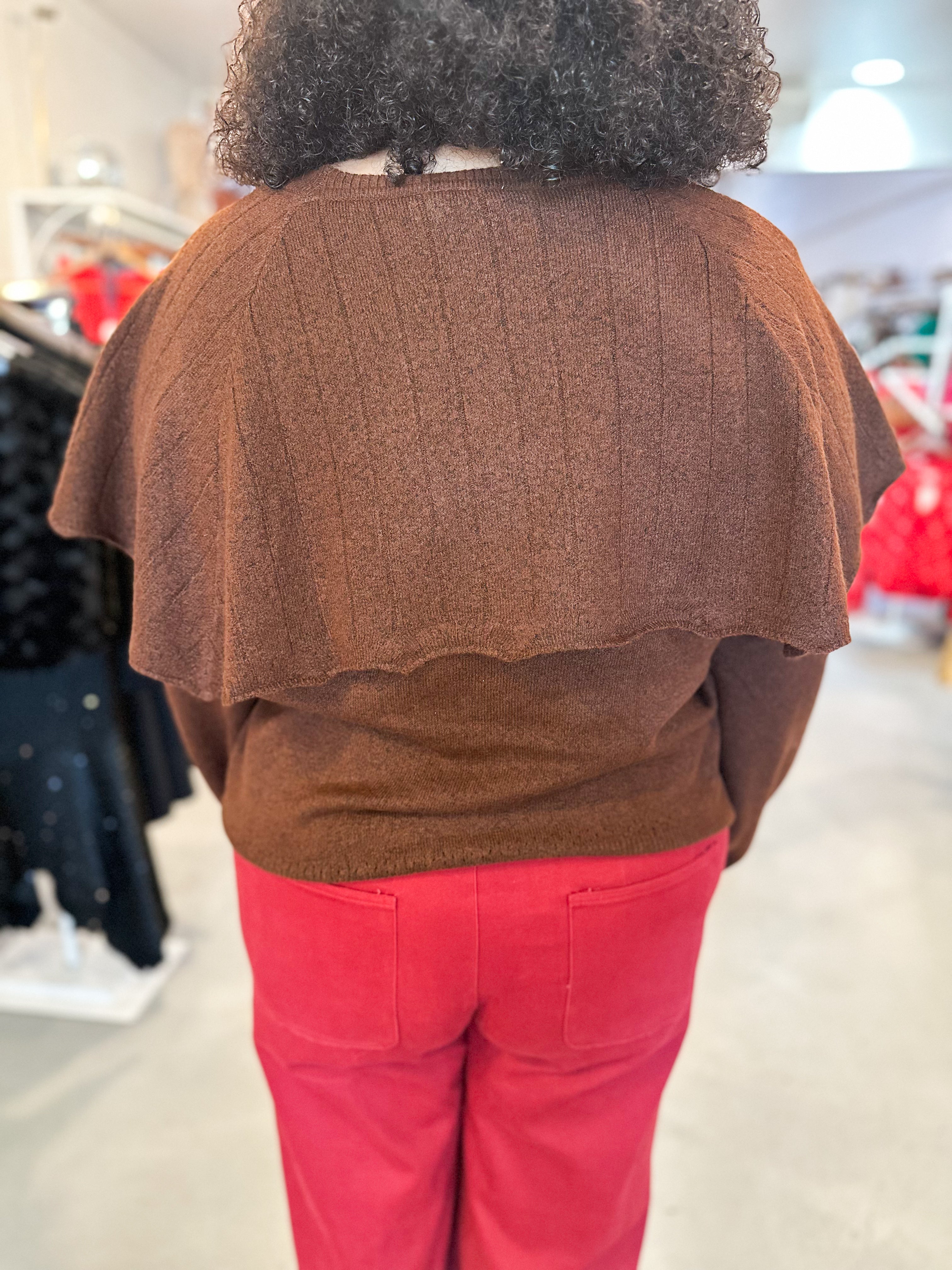 Plus Size Poncho Overlay Sweater