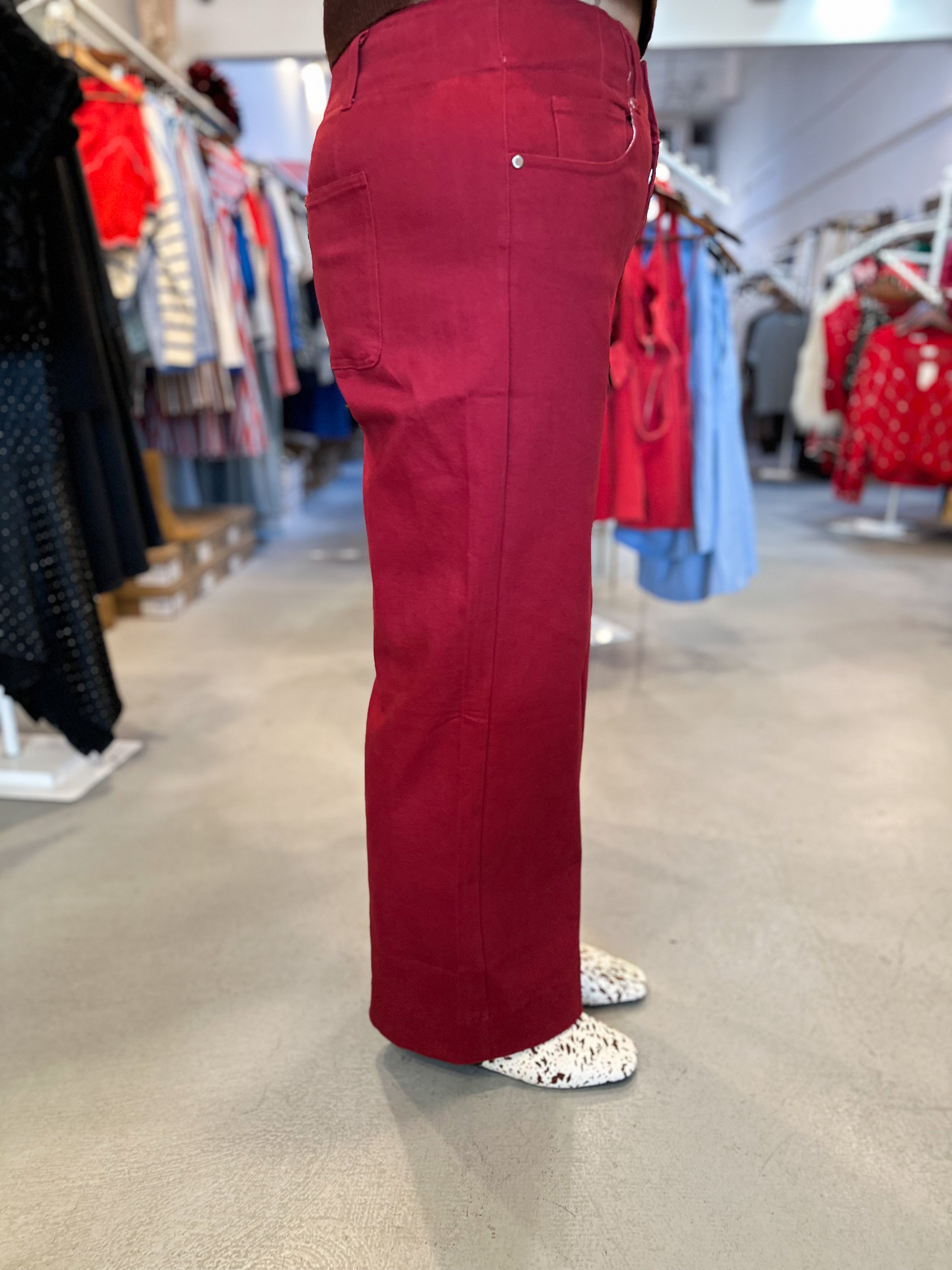 Plus Size Double Button Pant