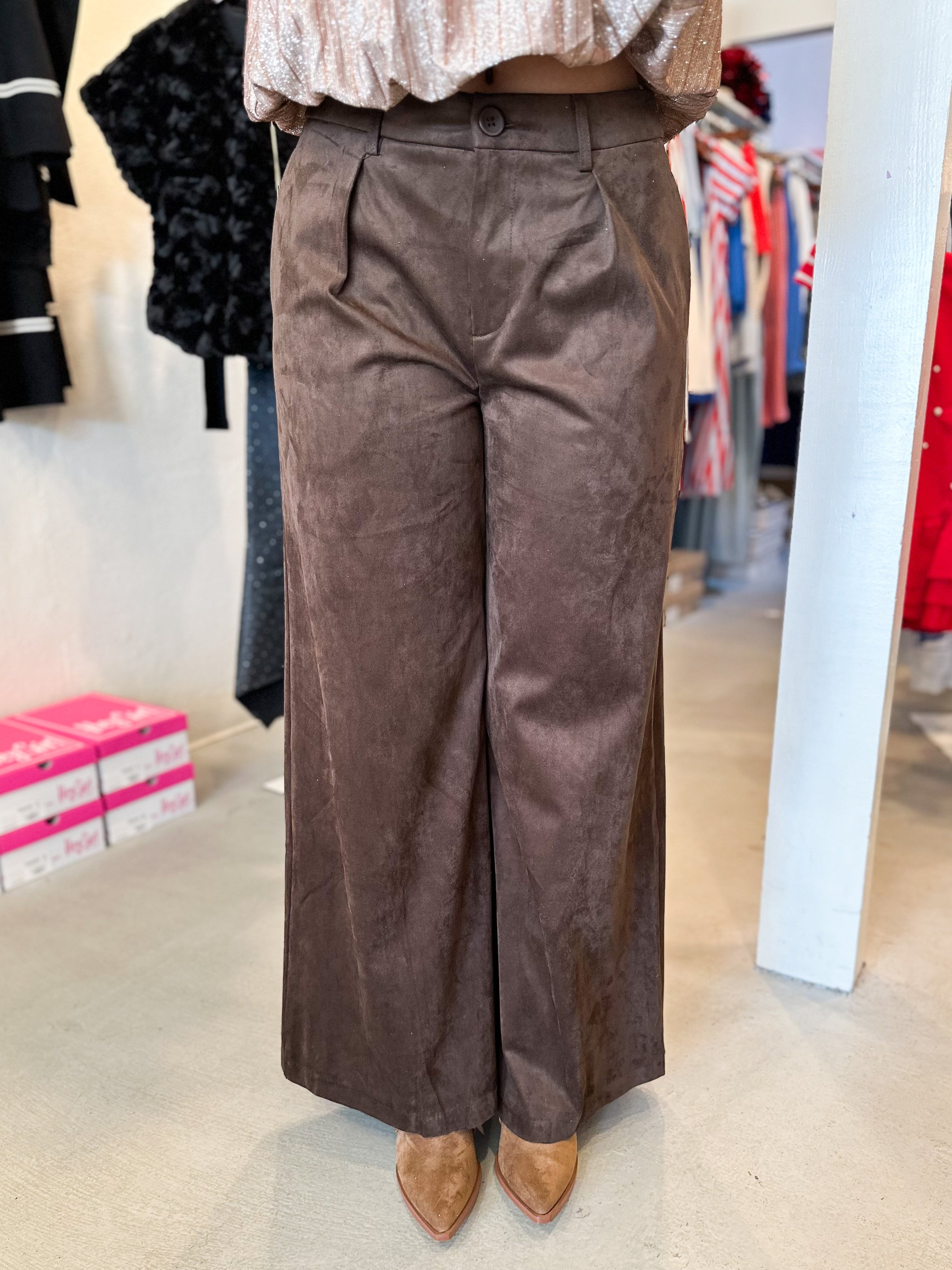 Brown Suede Pant