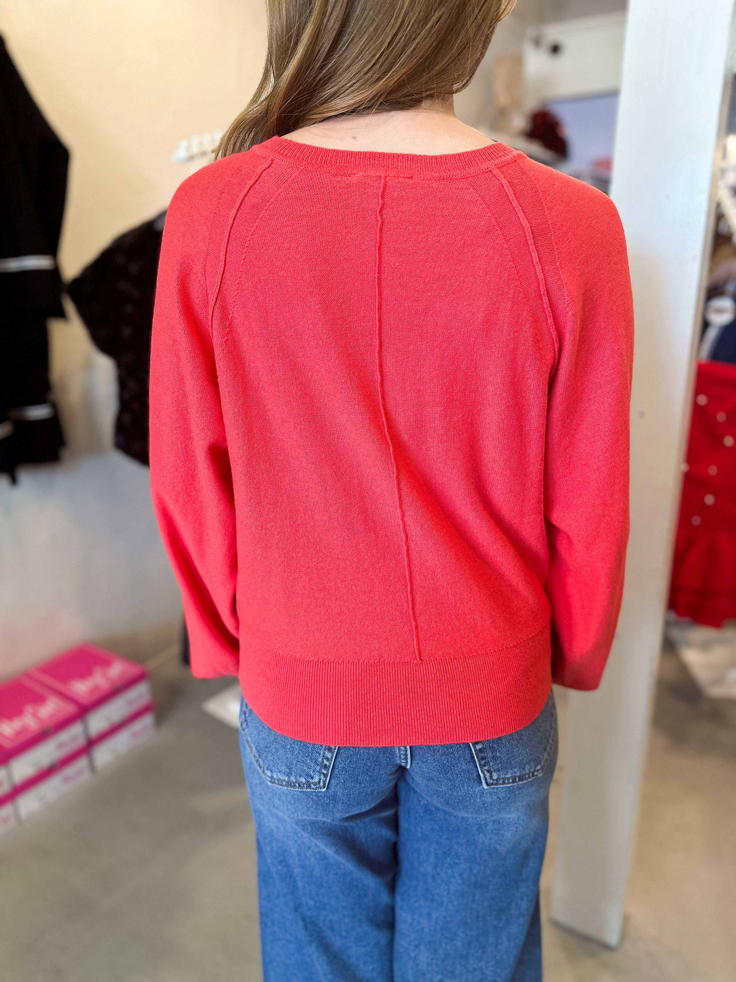 Red Thermal Long Sleeve Tee