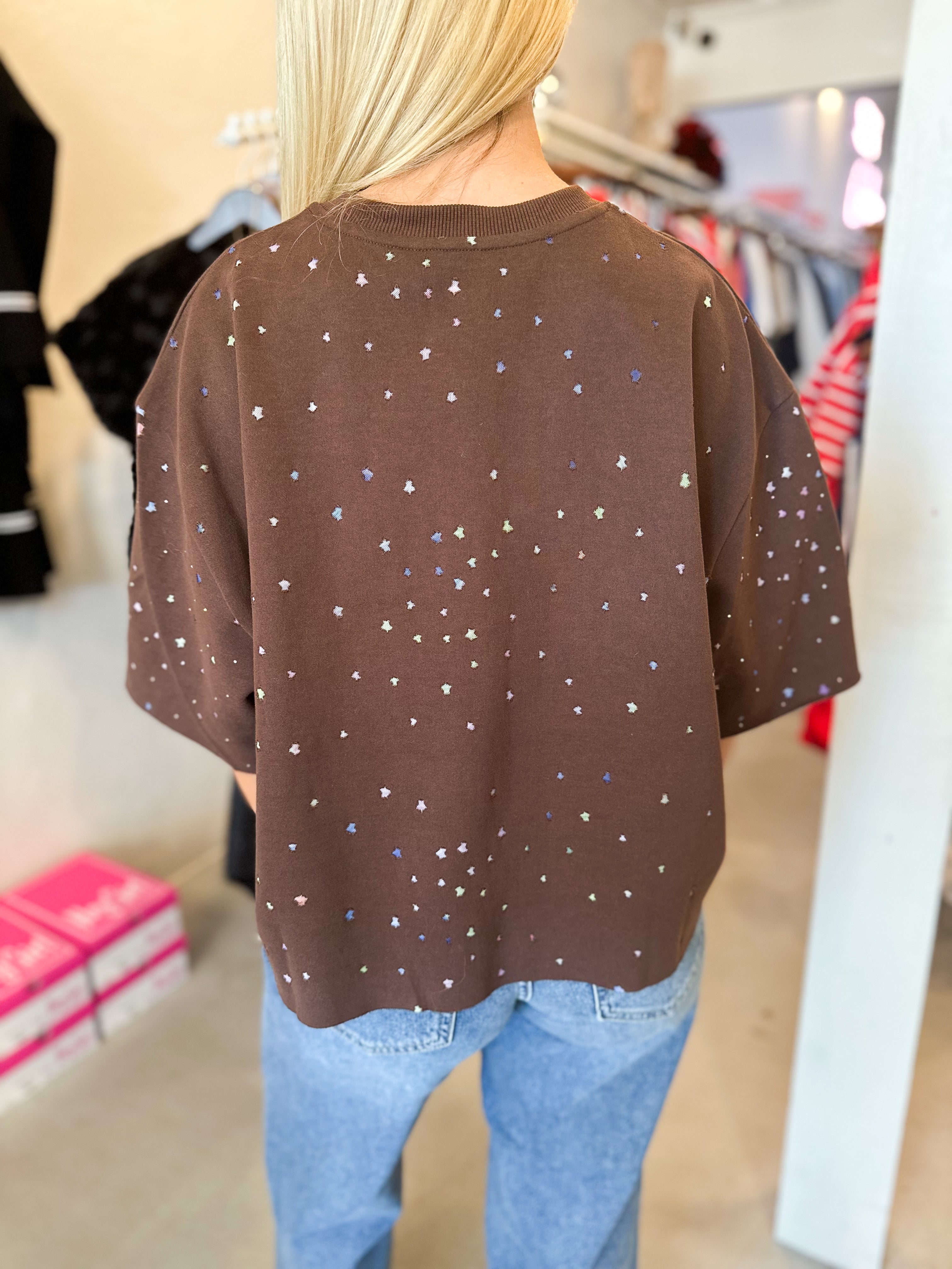 Brown Star Burnout Tee