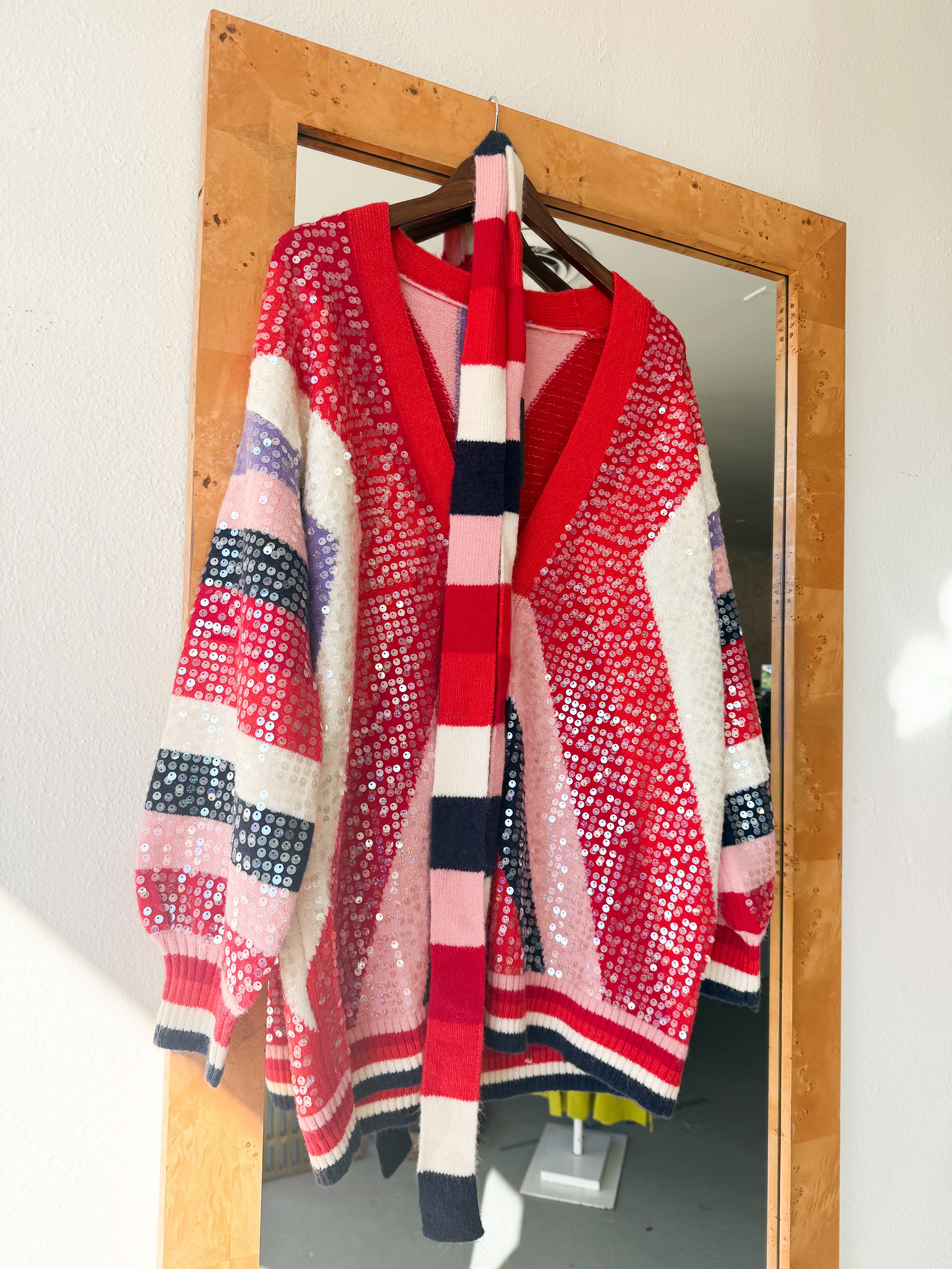 Sequin Stripe Cardigan