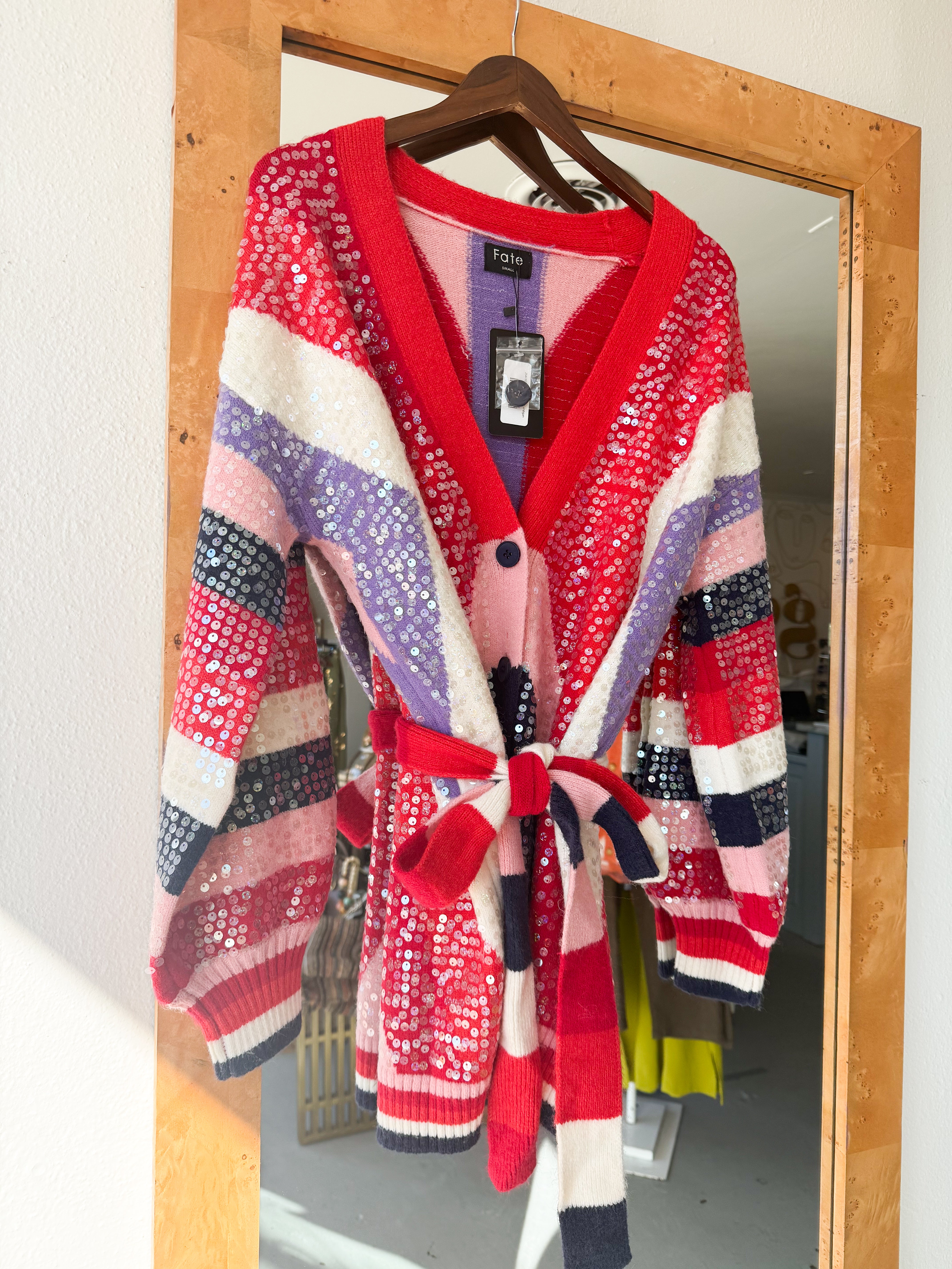 Sequin Stripe Cardigan