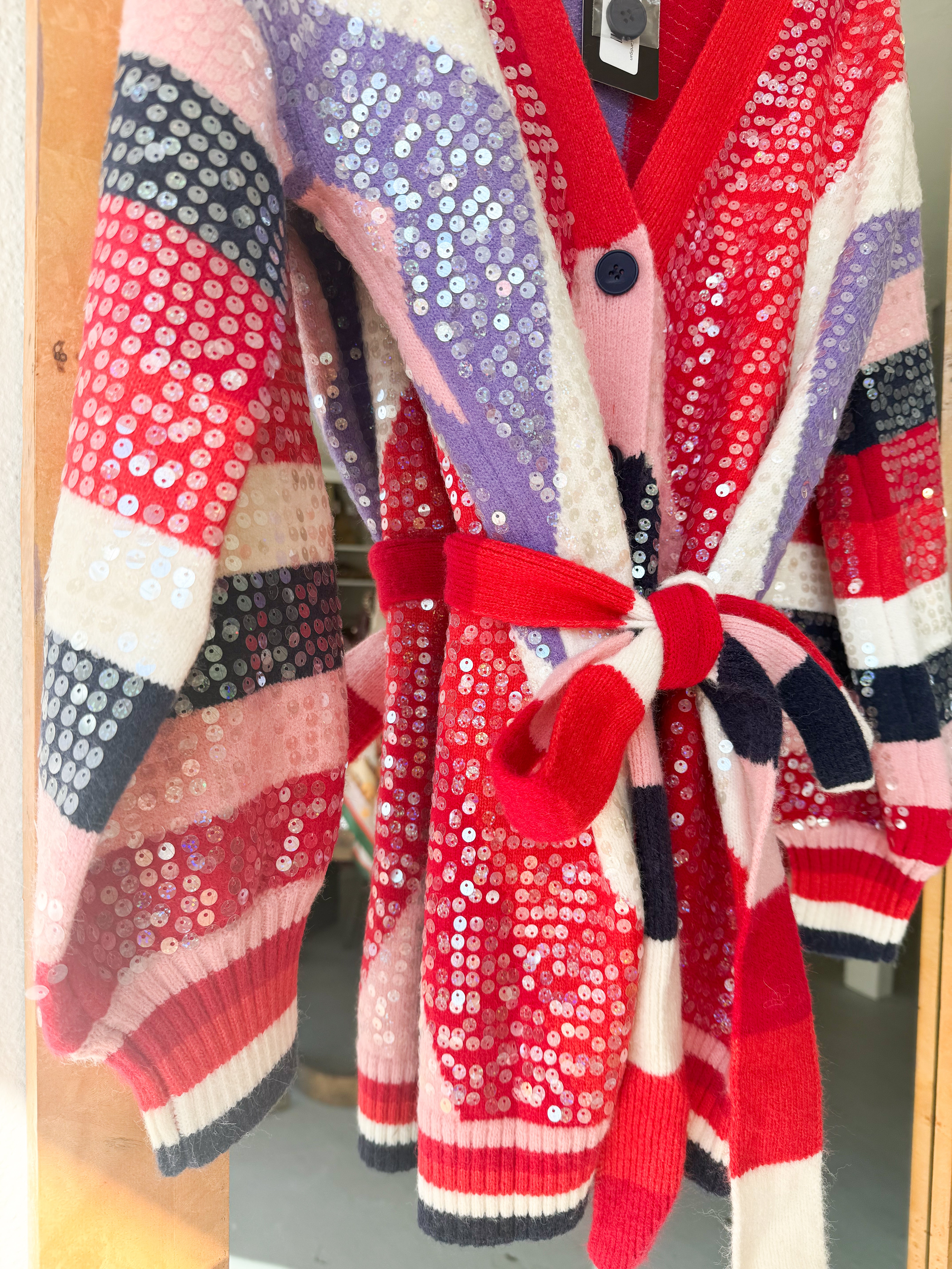 Sequin Stripe Cardigan