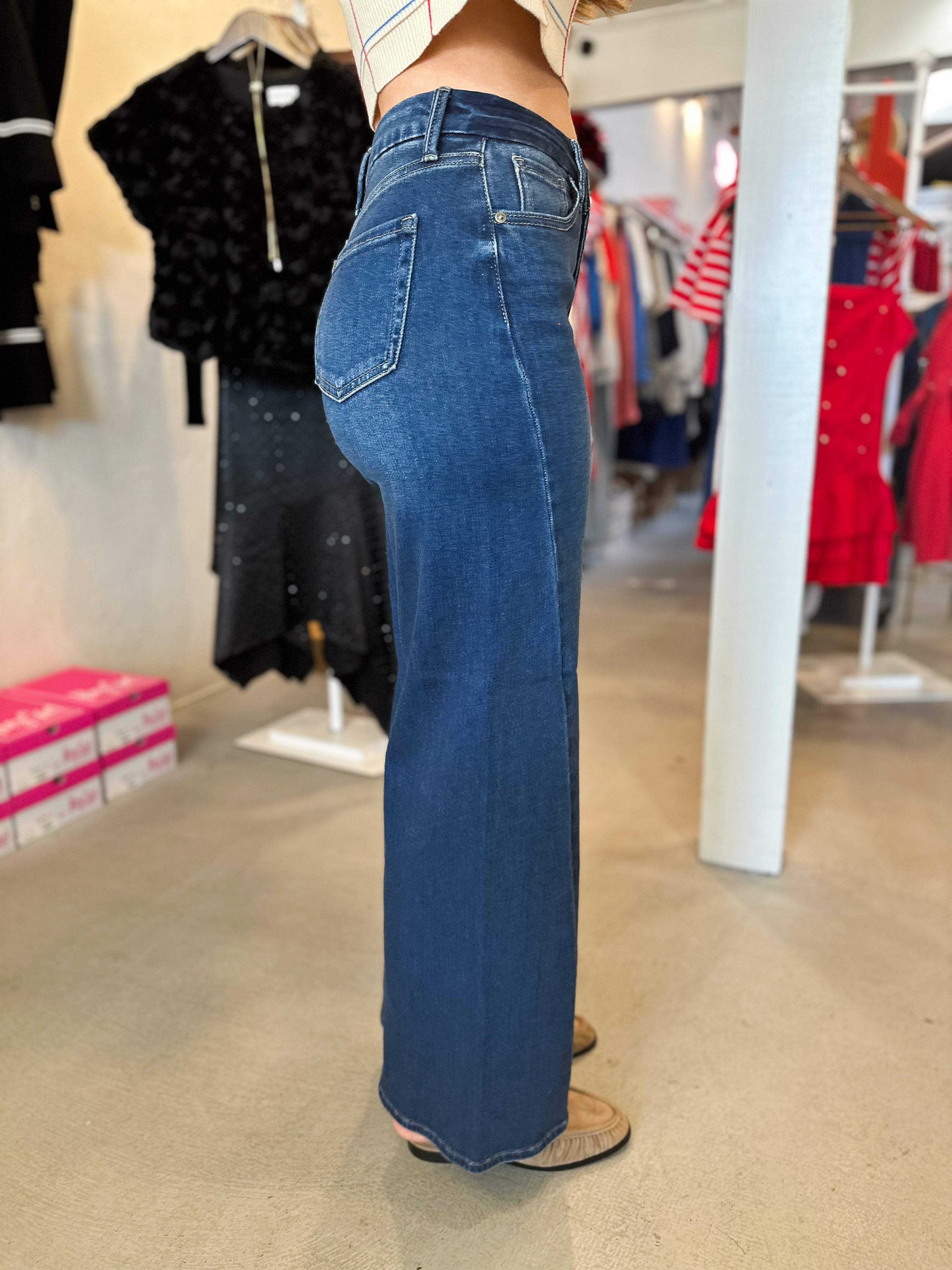 Dark Wash Wide Leg Denim