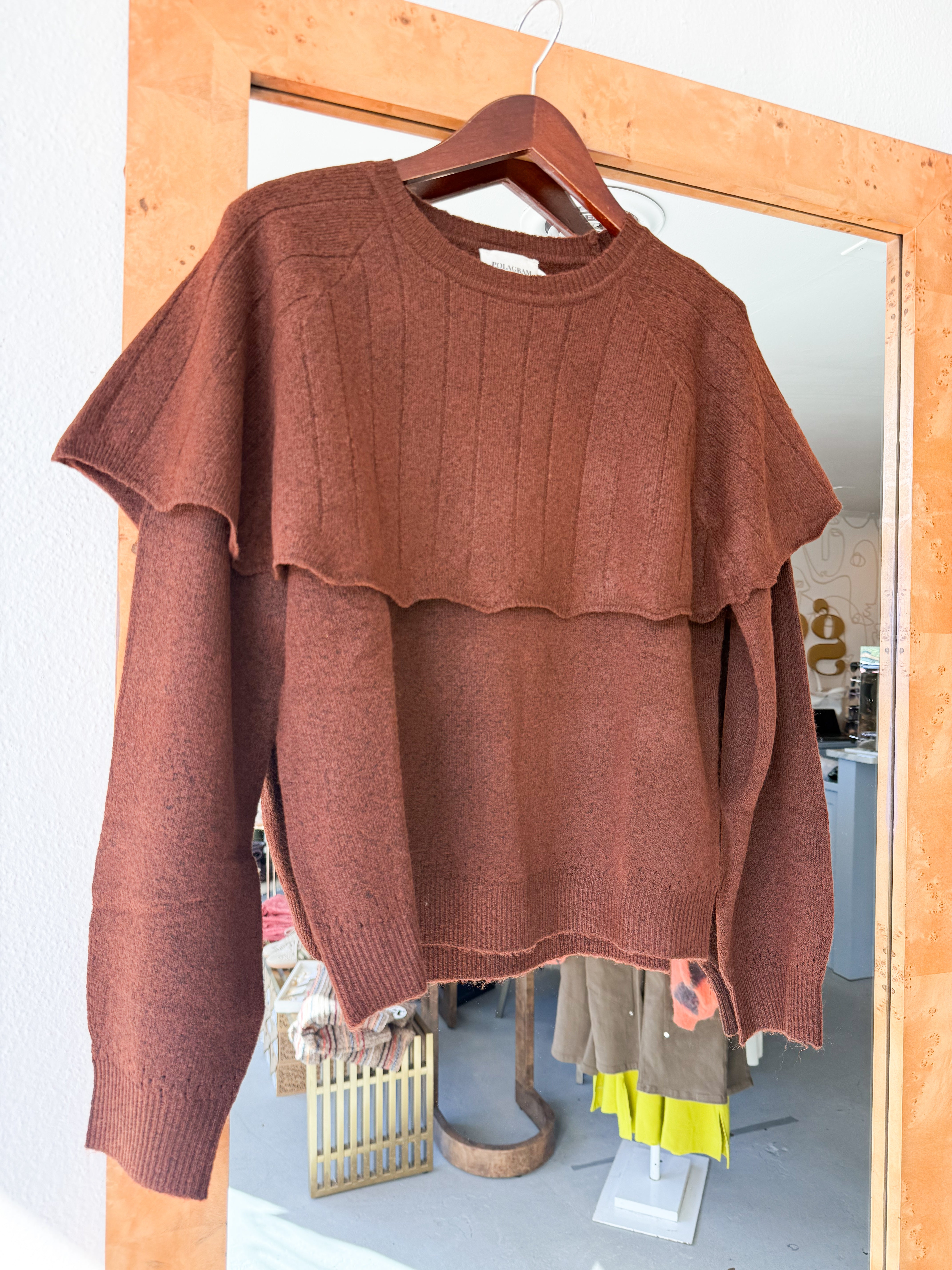 Poncho Overlay Sweater