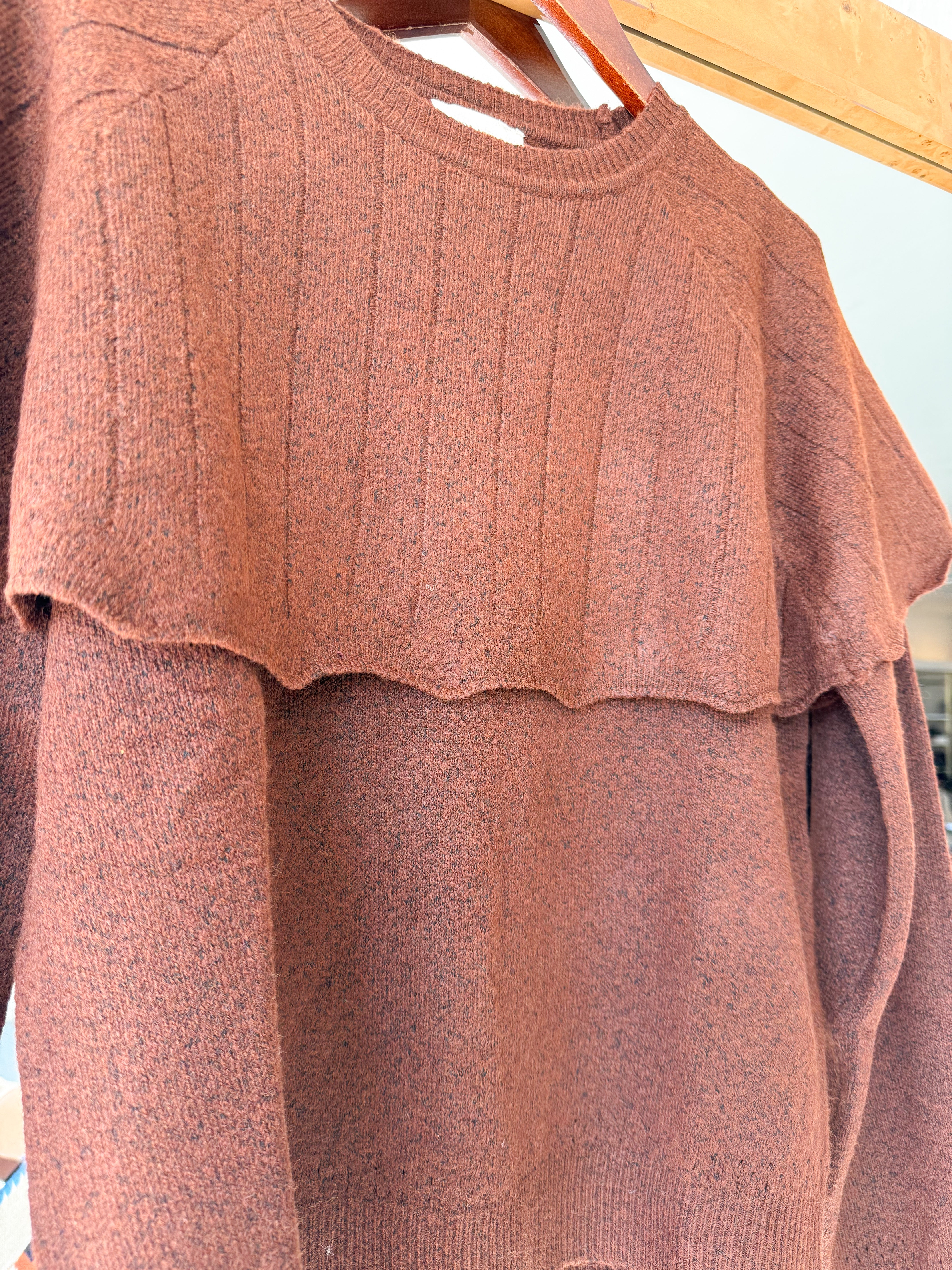 Poncho Overlay Sweater