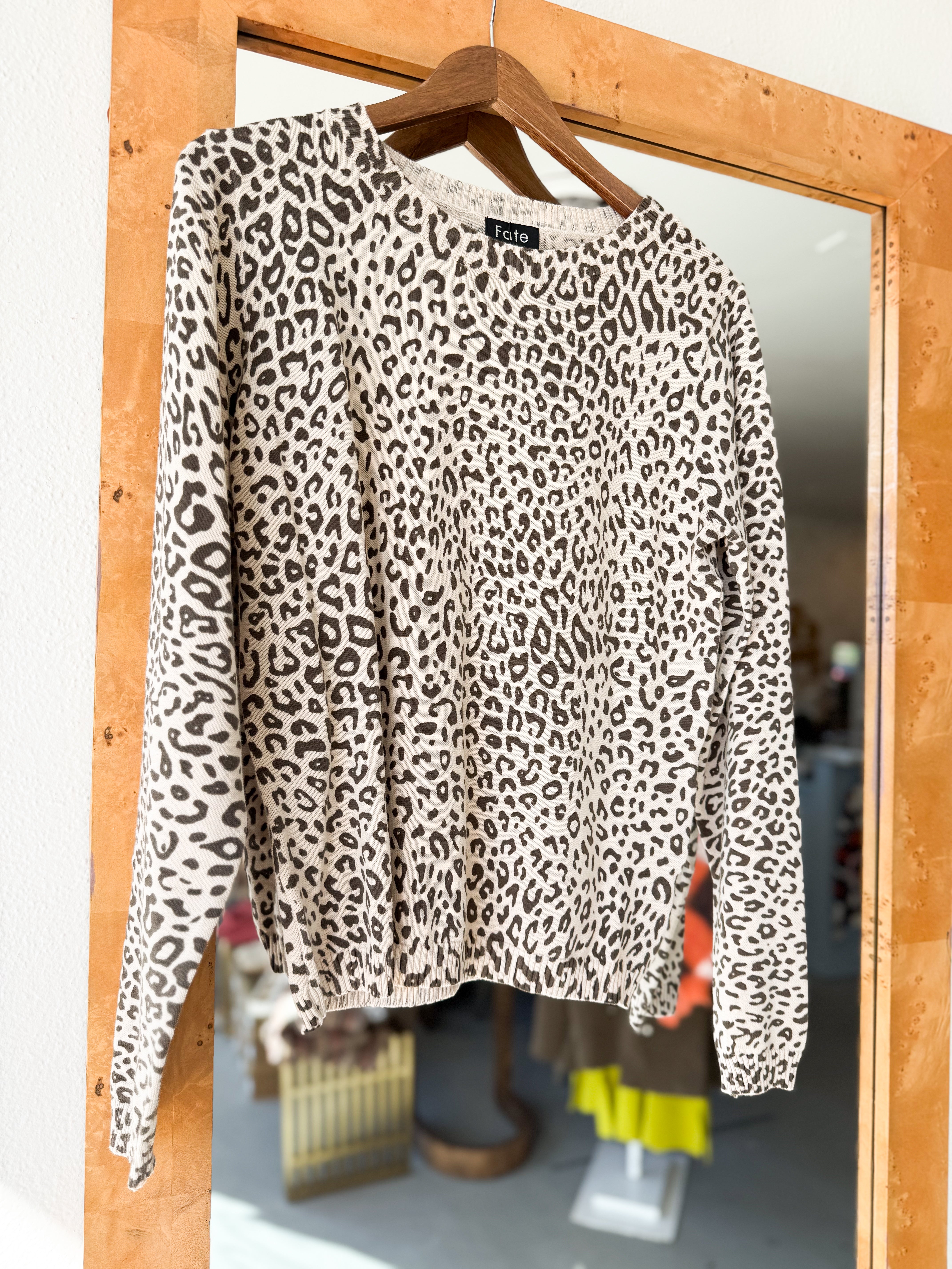 Leopard Print Crew Sweater