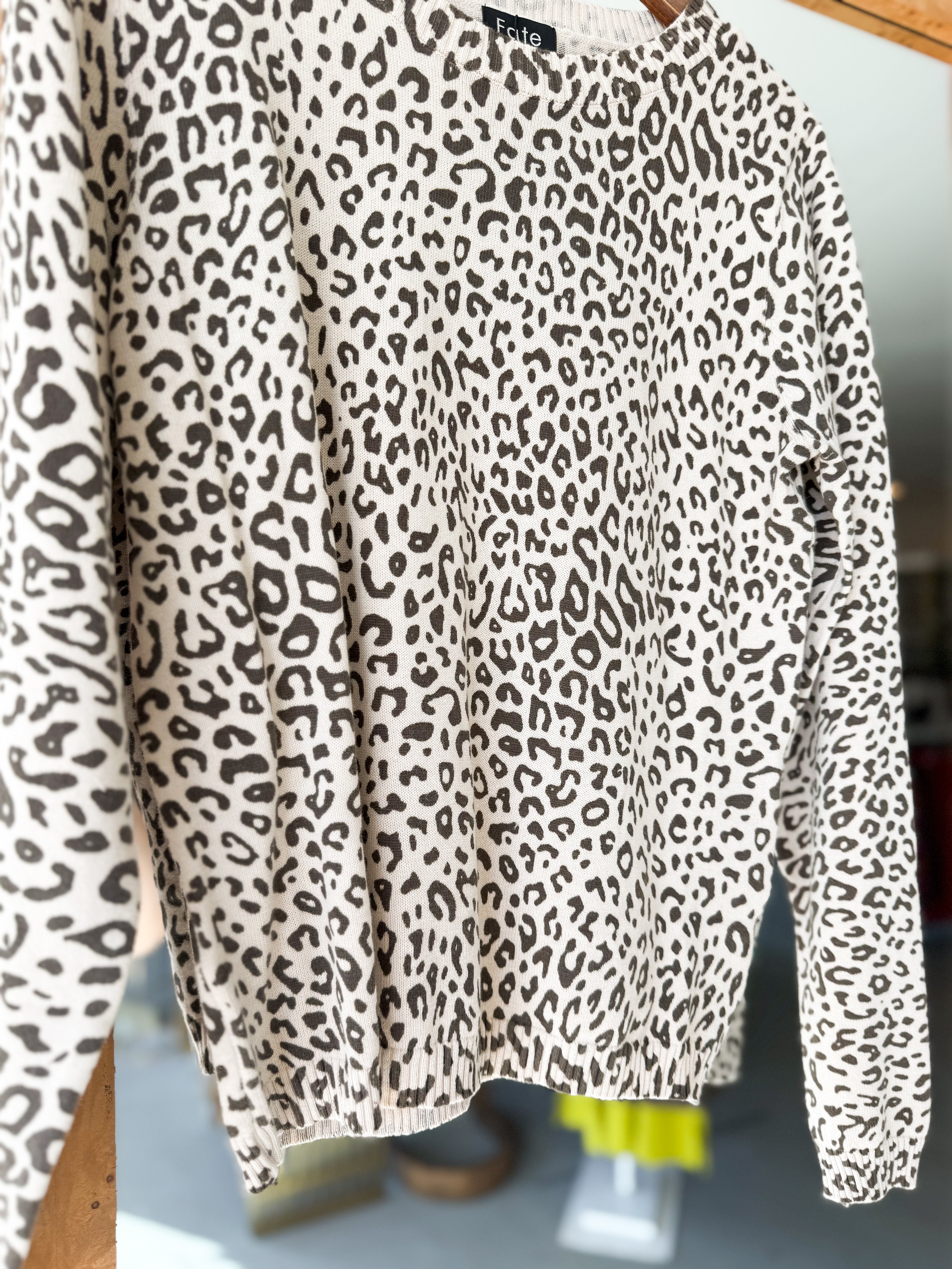 Leopard Print Crew Sweater
