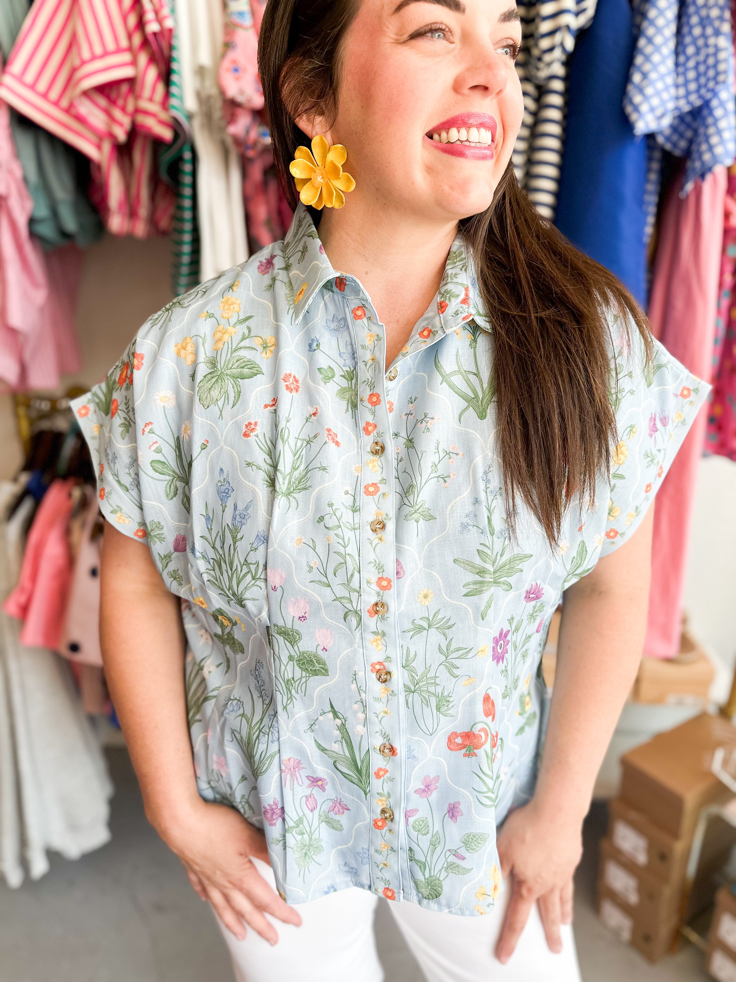 Plus Size Floral Print Top