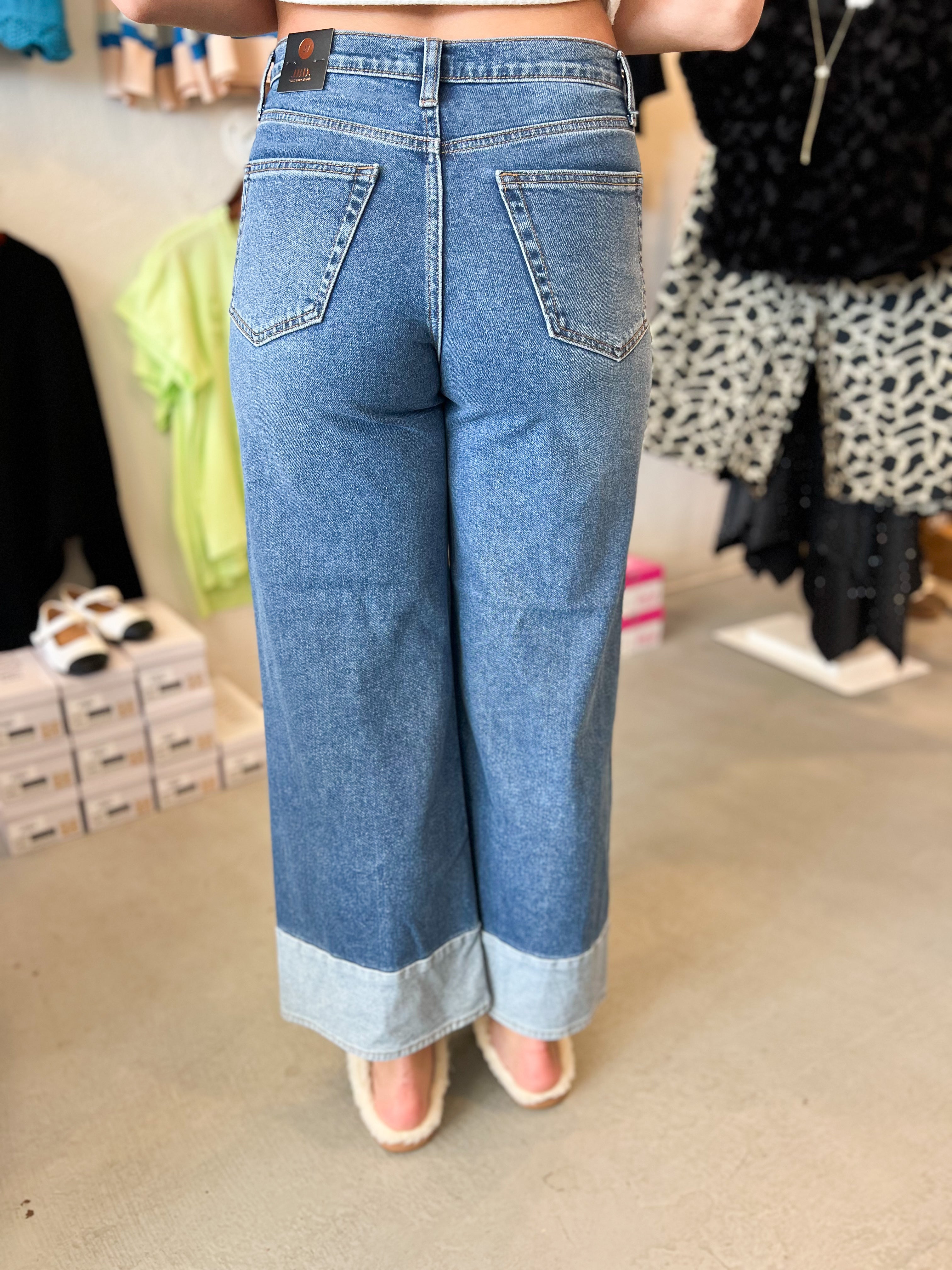 Two Toned Hem Wide Leg