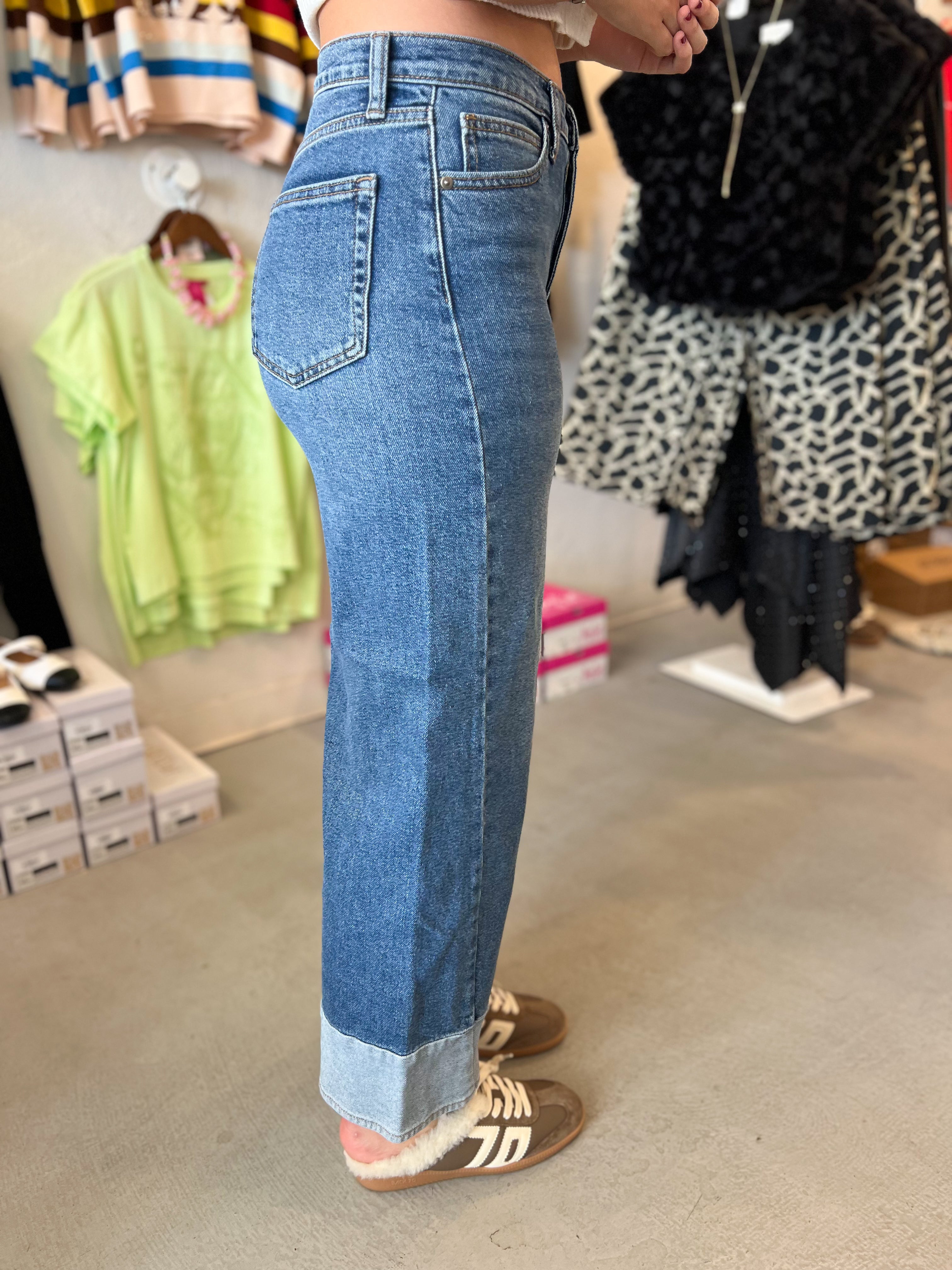 Two Toned Hem Wide Leg