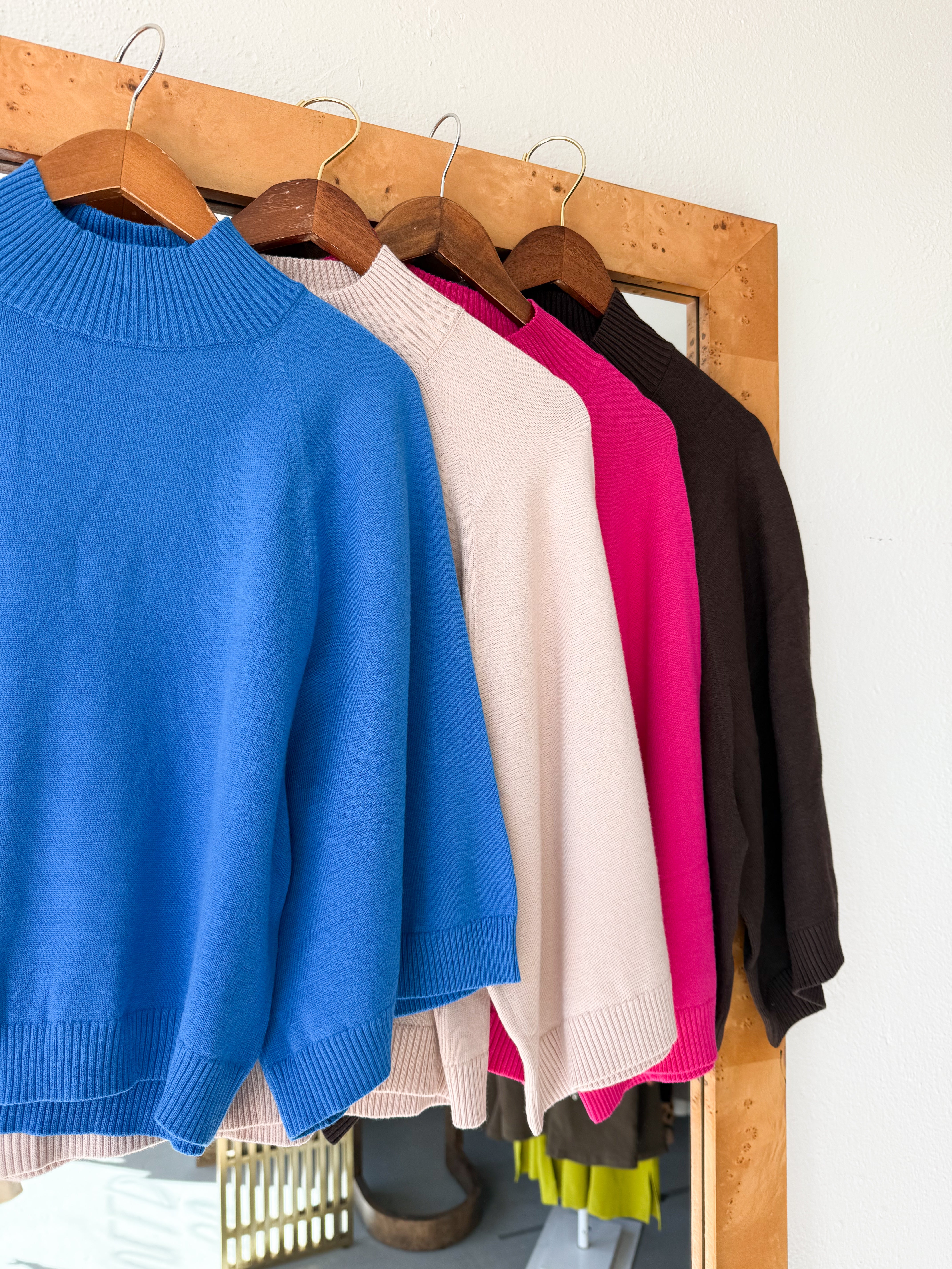 Mock Neck Wide Sleeve Sweater