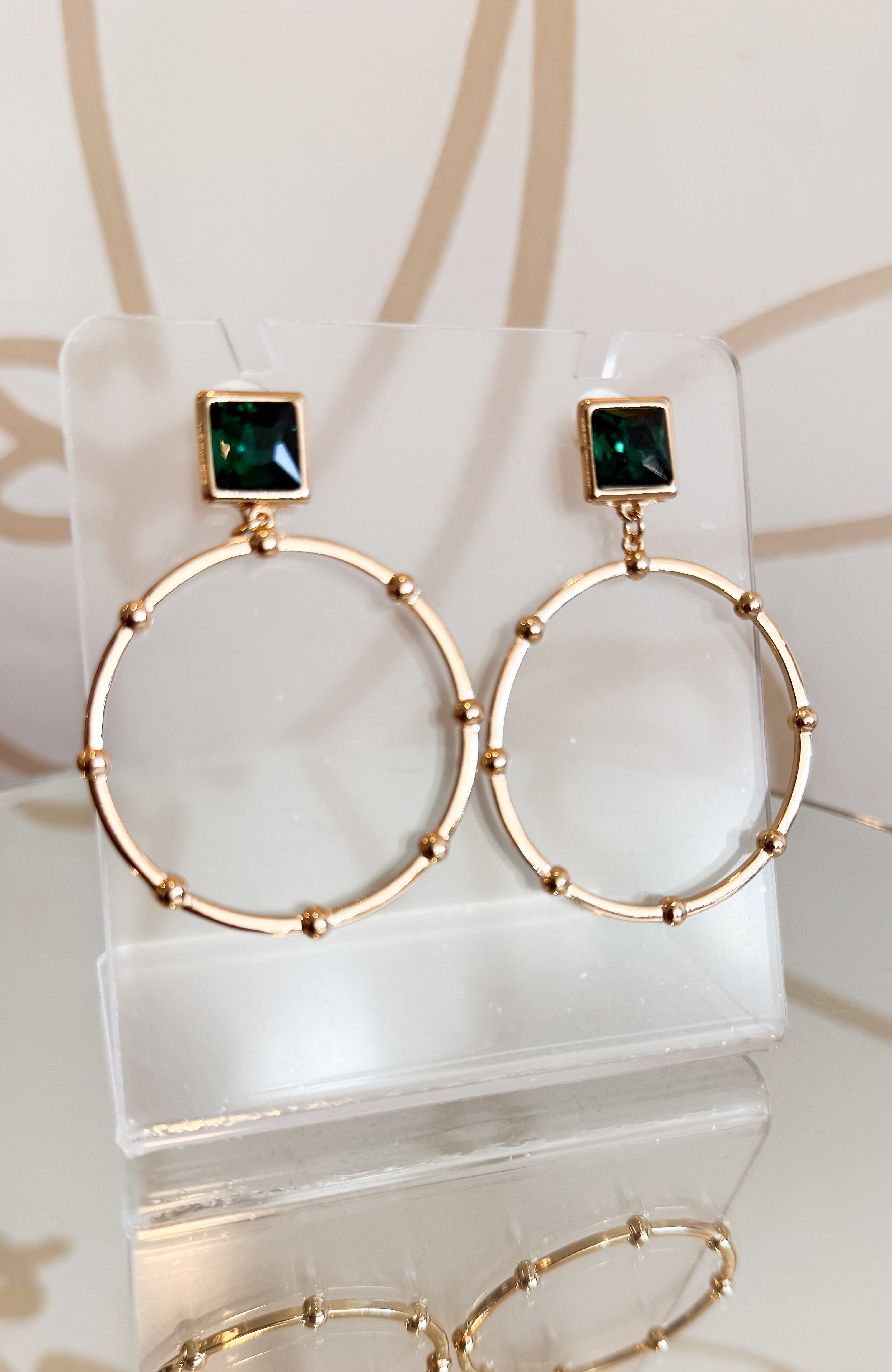 Emerald Statement Hoop Earring