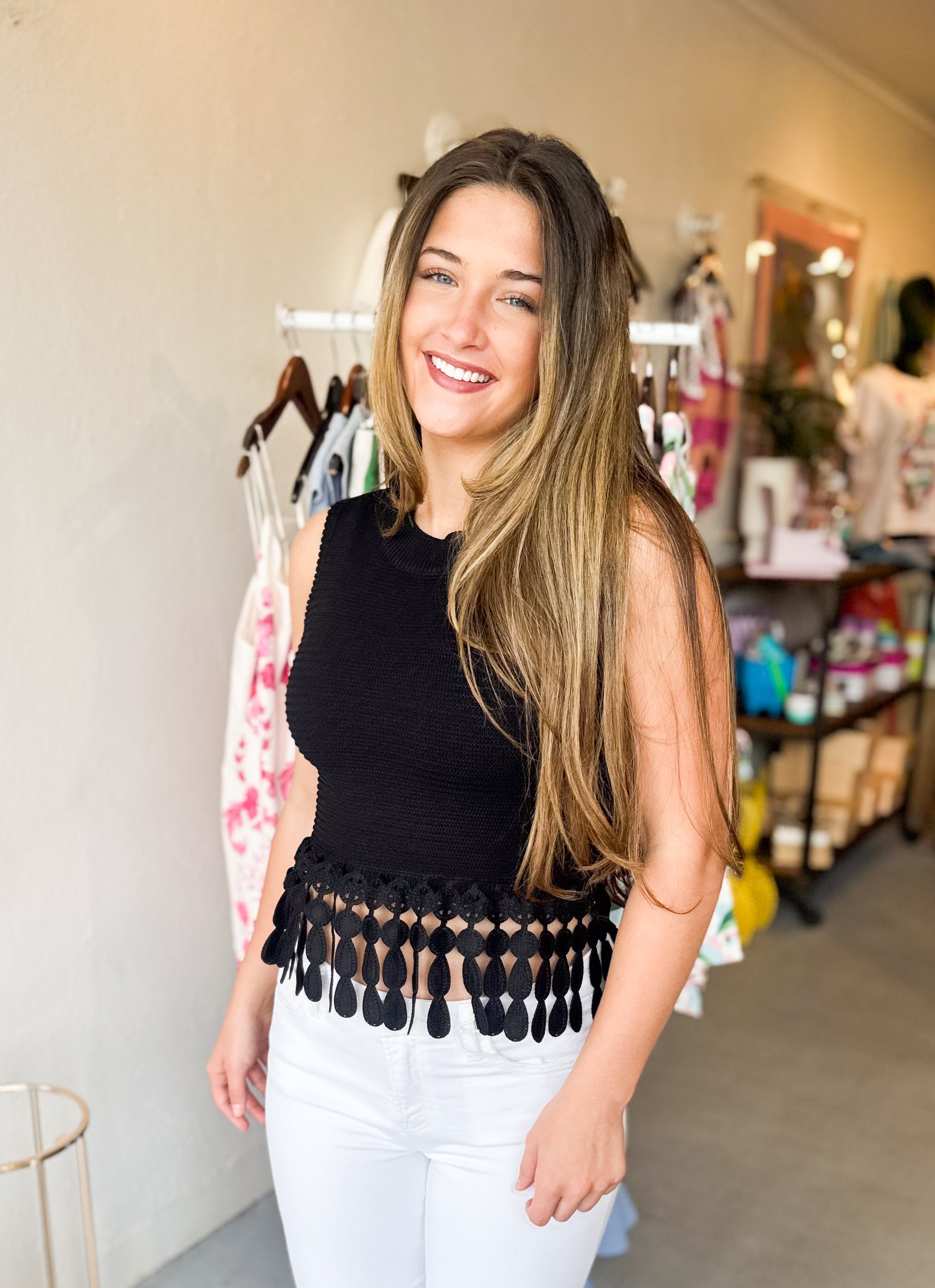 Knit Fringe Top