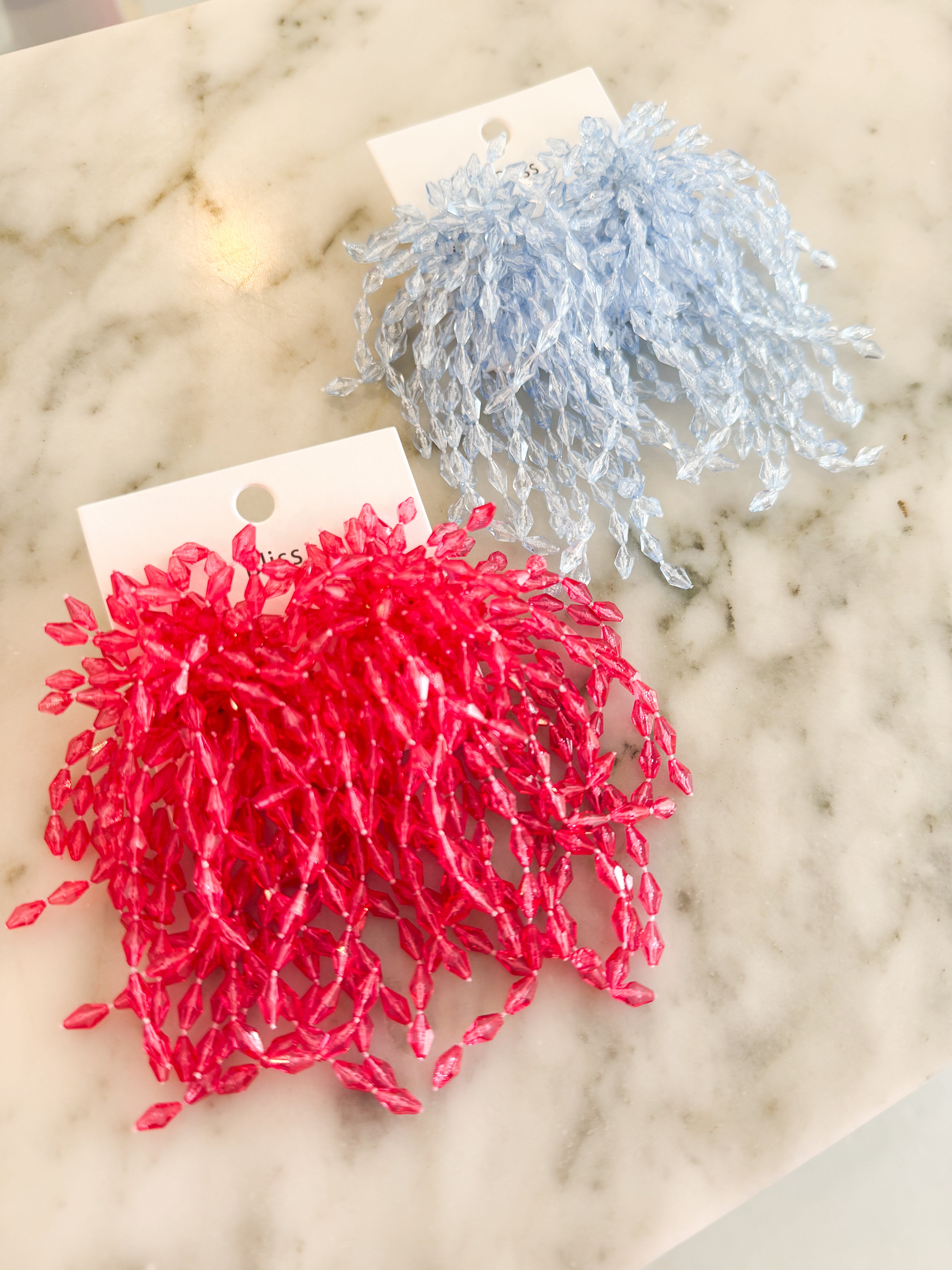 Clear Bead Fringe Earring