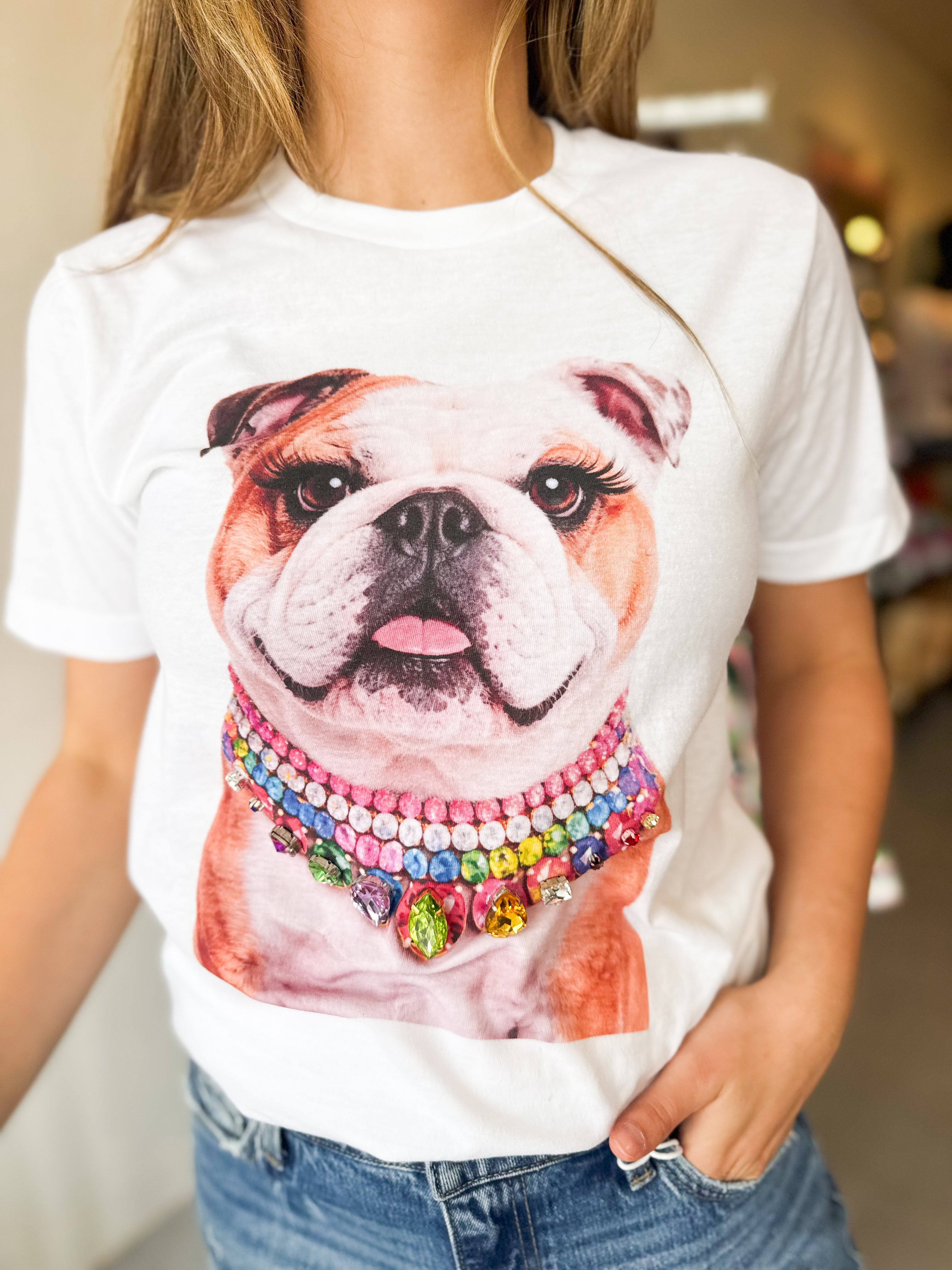 Bejeweled Bulldog Tee