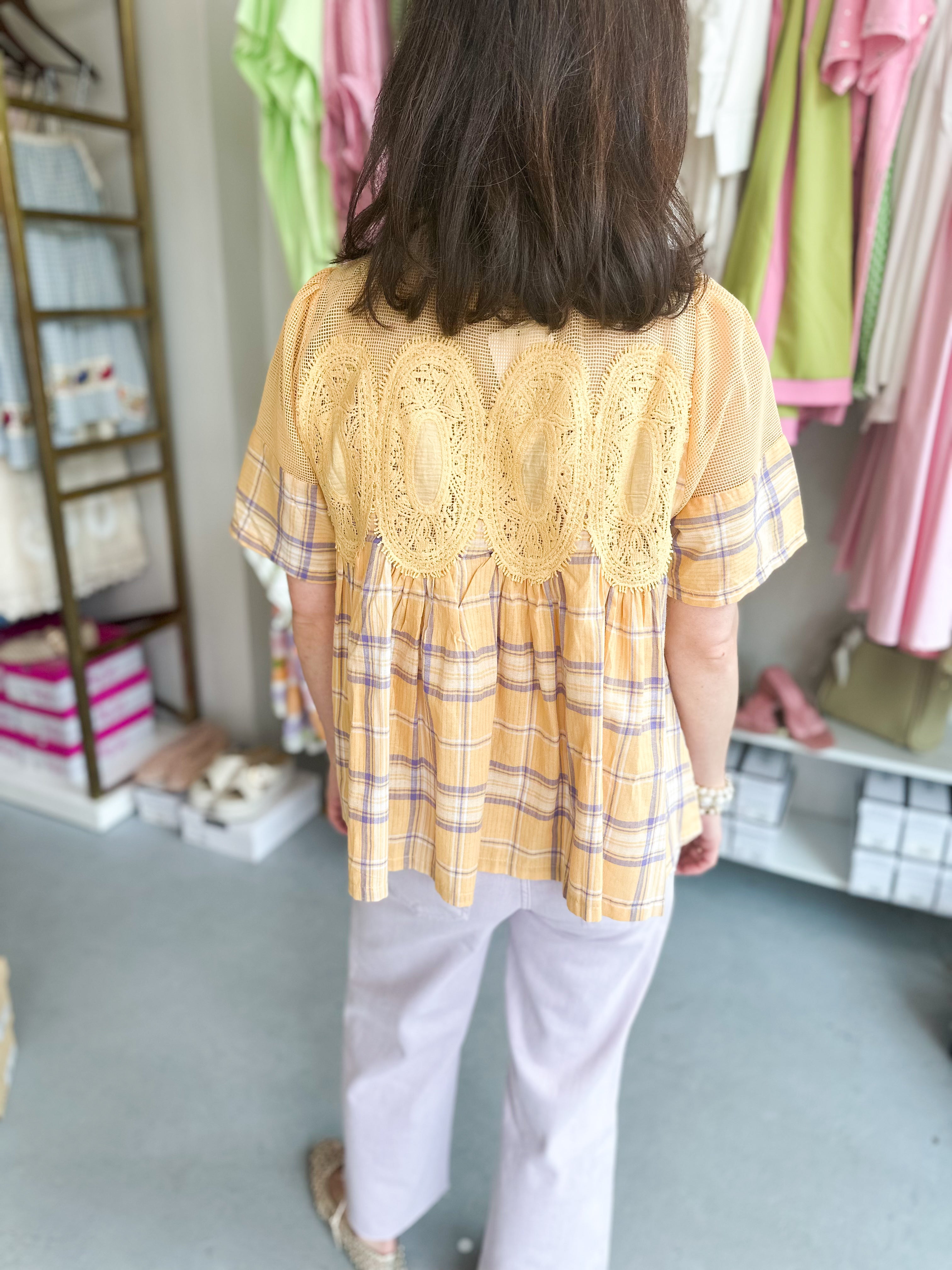 Mixed Media Babydoll Top