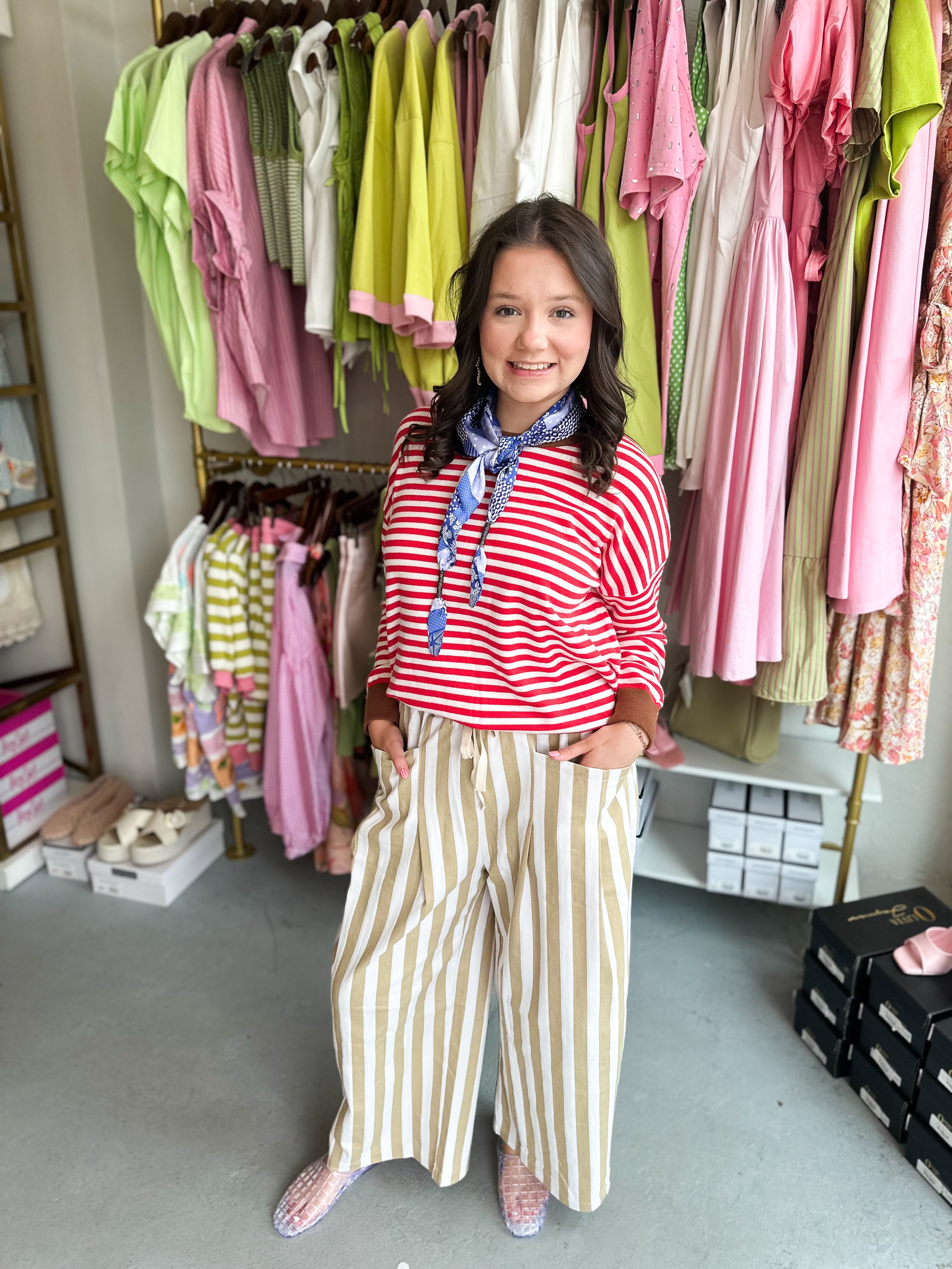 Striped Multi Color Contrast Sweater