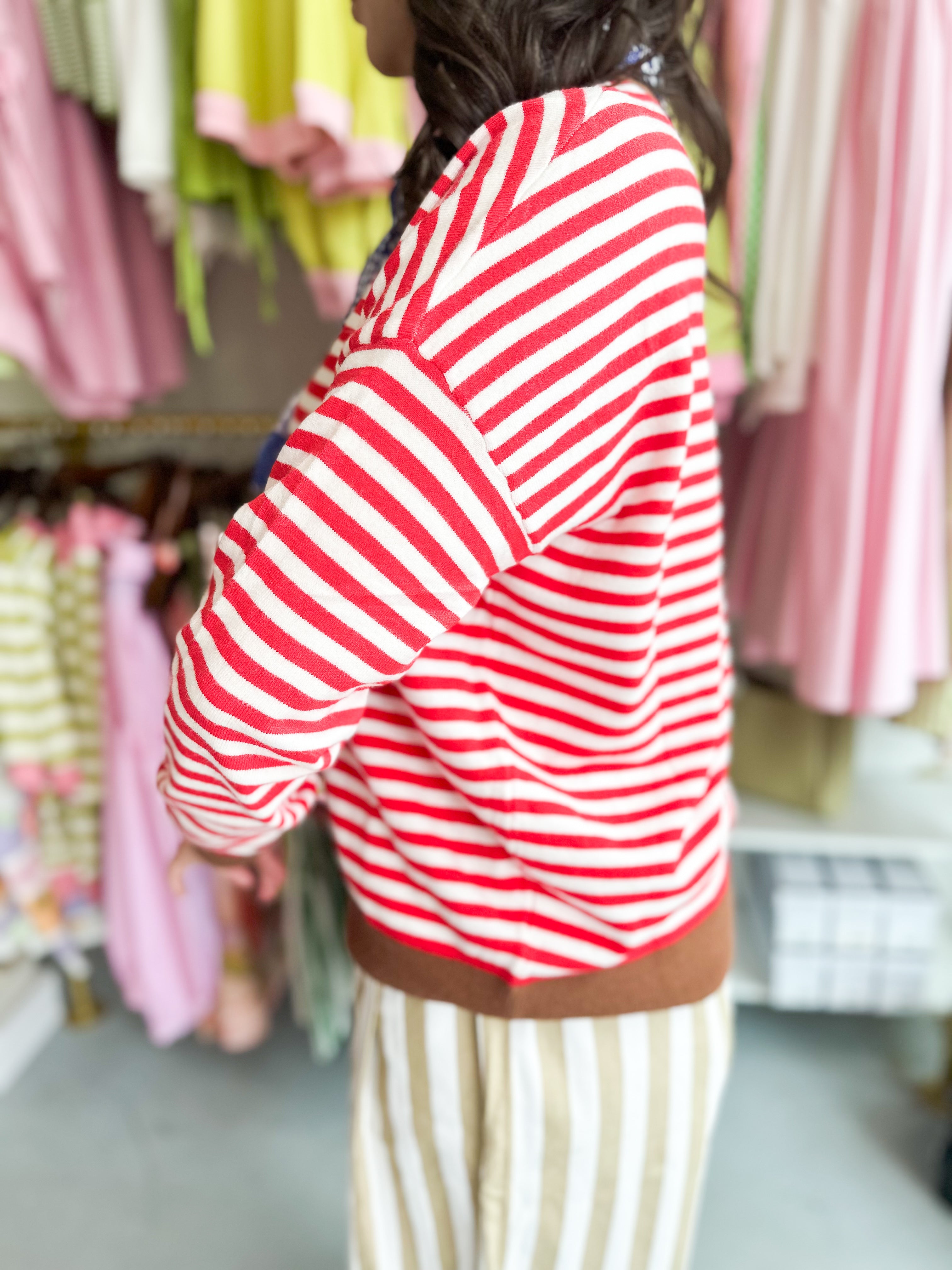 Striped Multi Color Contrast Sweater