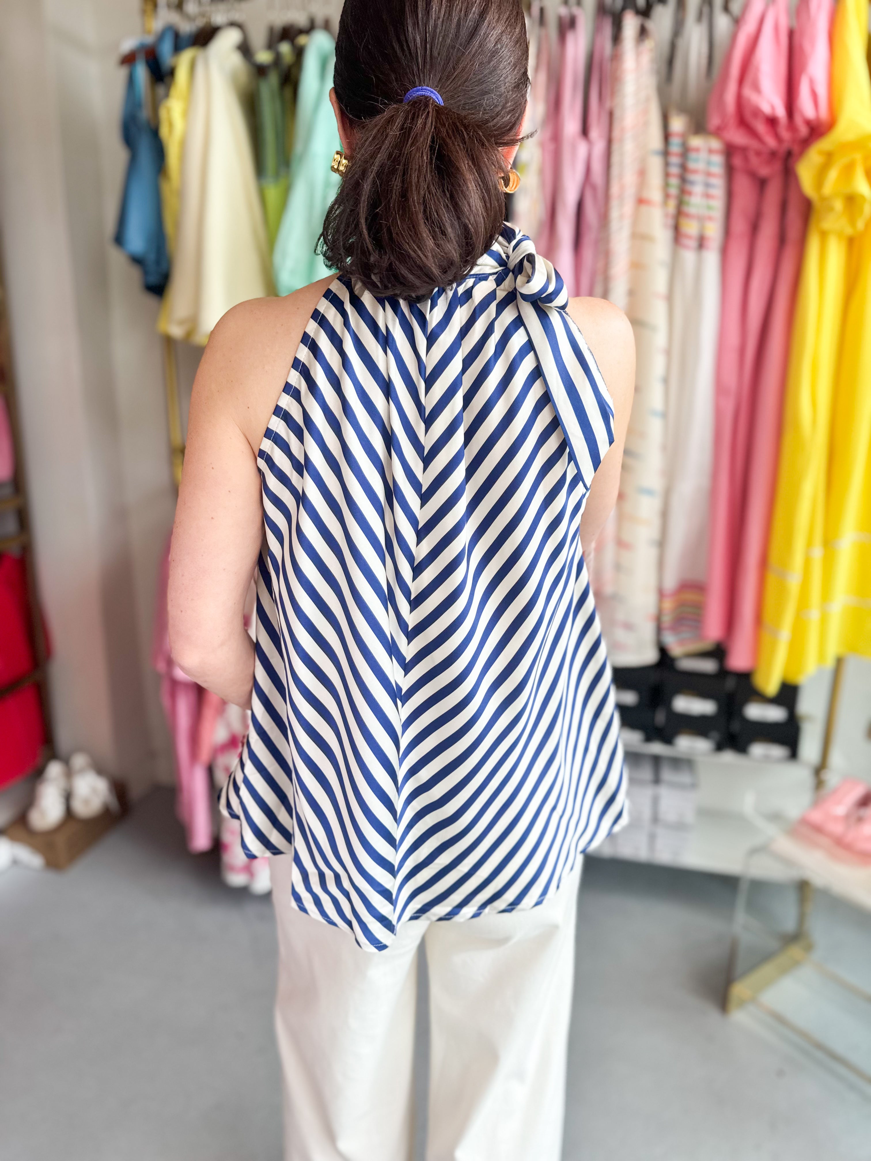 High Neck Tie Top