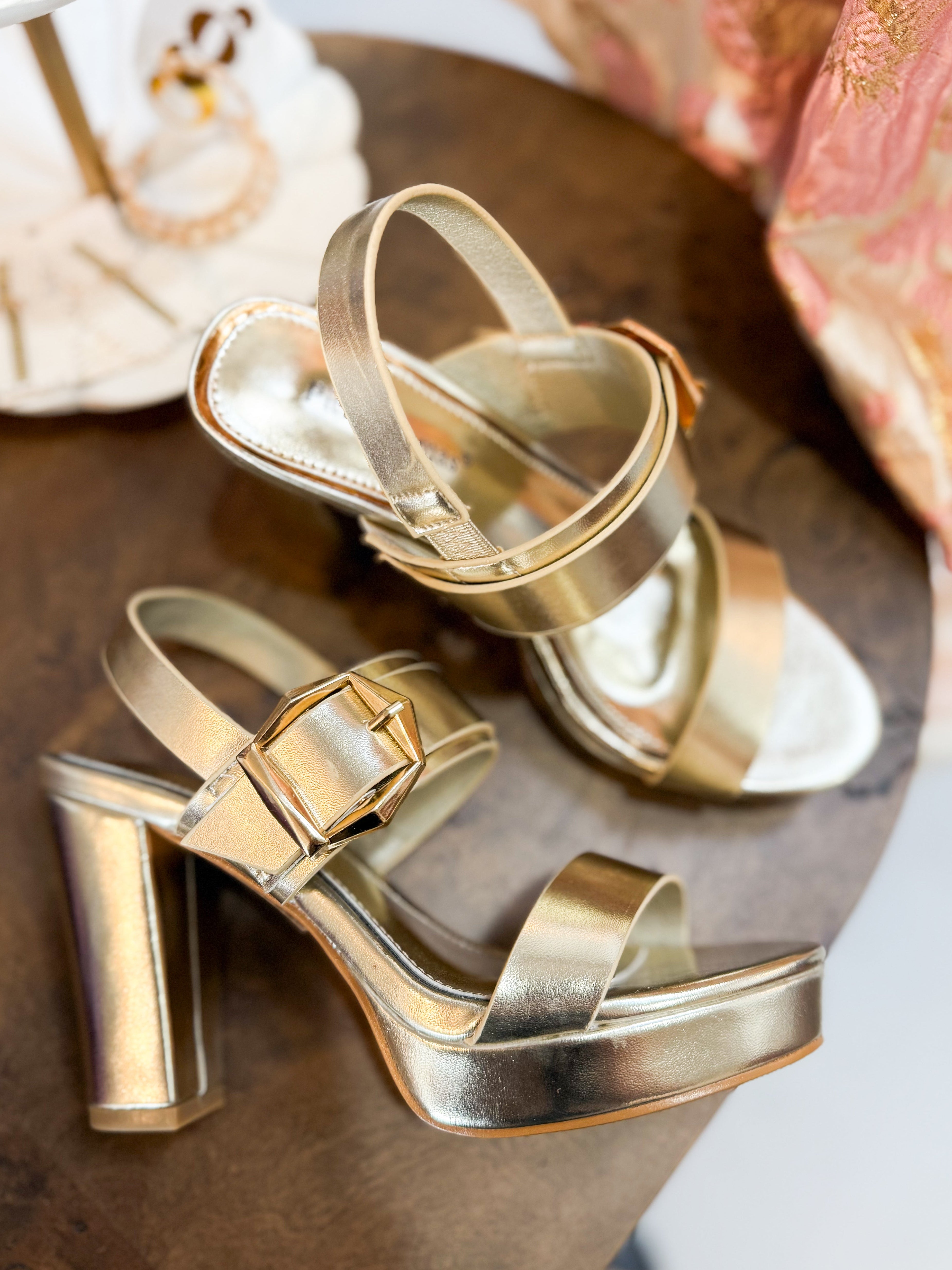 Gold Block Heel