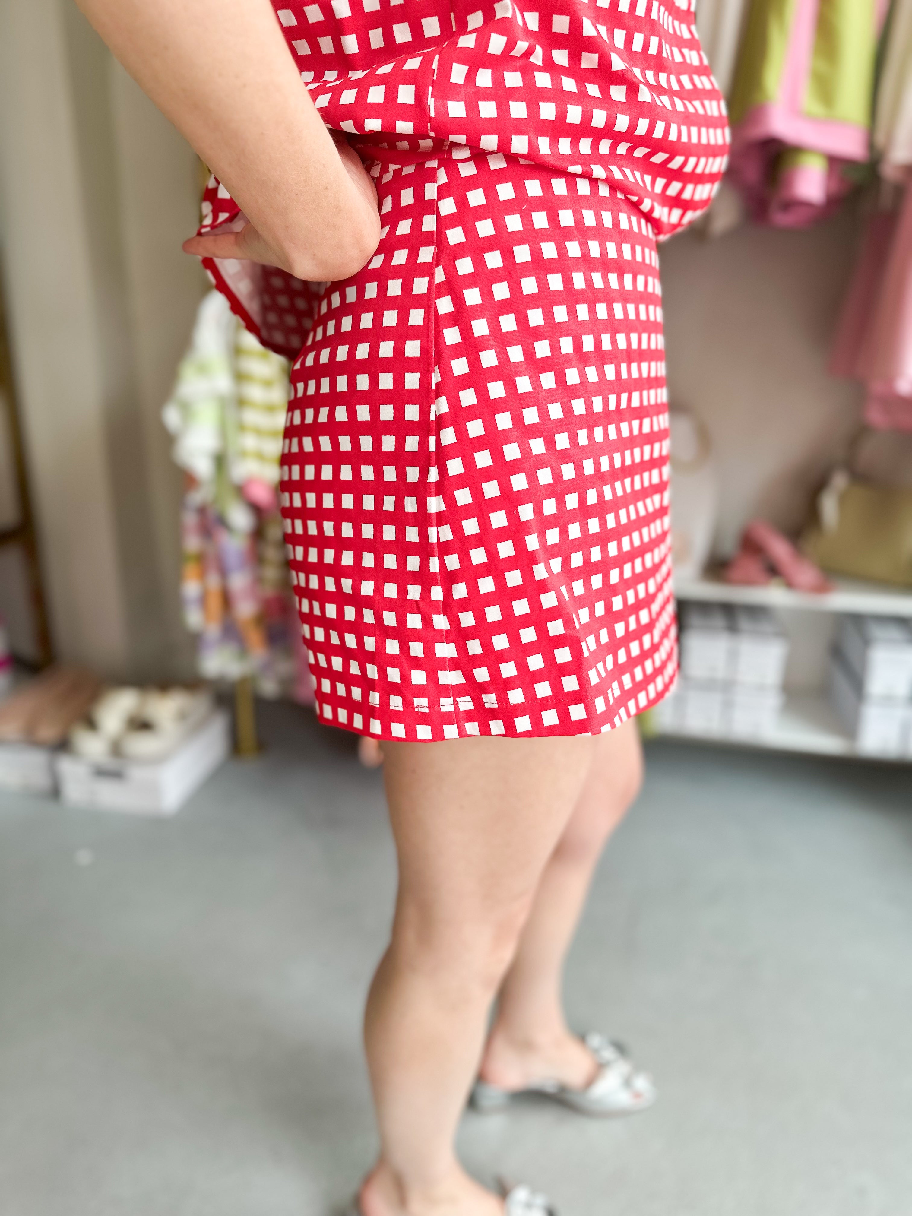 Gingham Wrap Skort