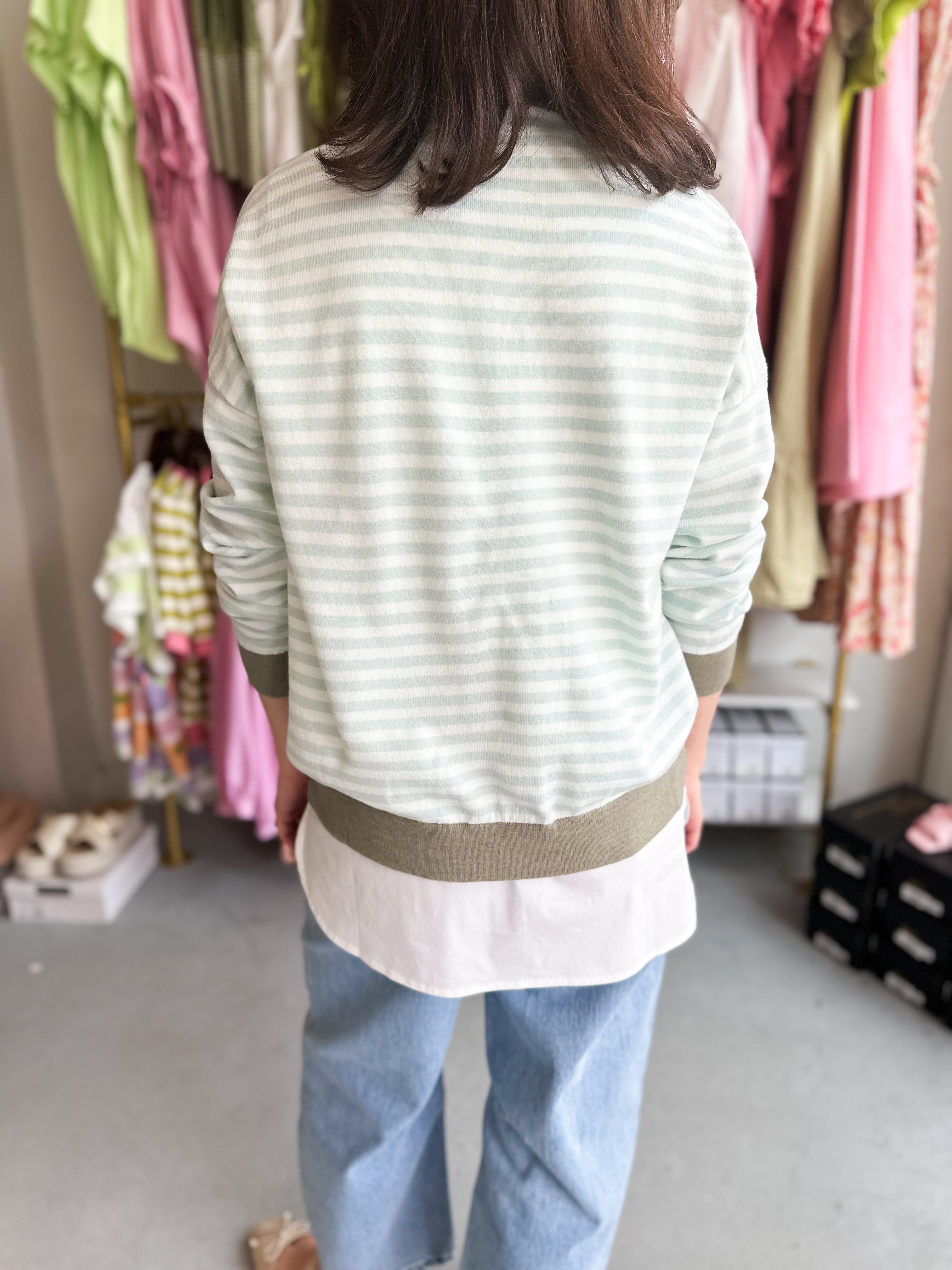 Striped Multi Color Contrast Sweater