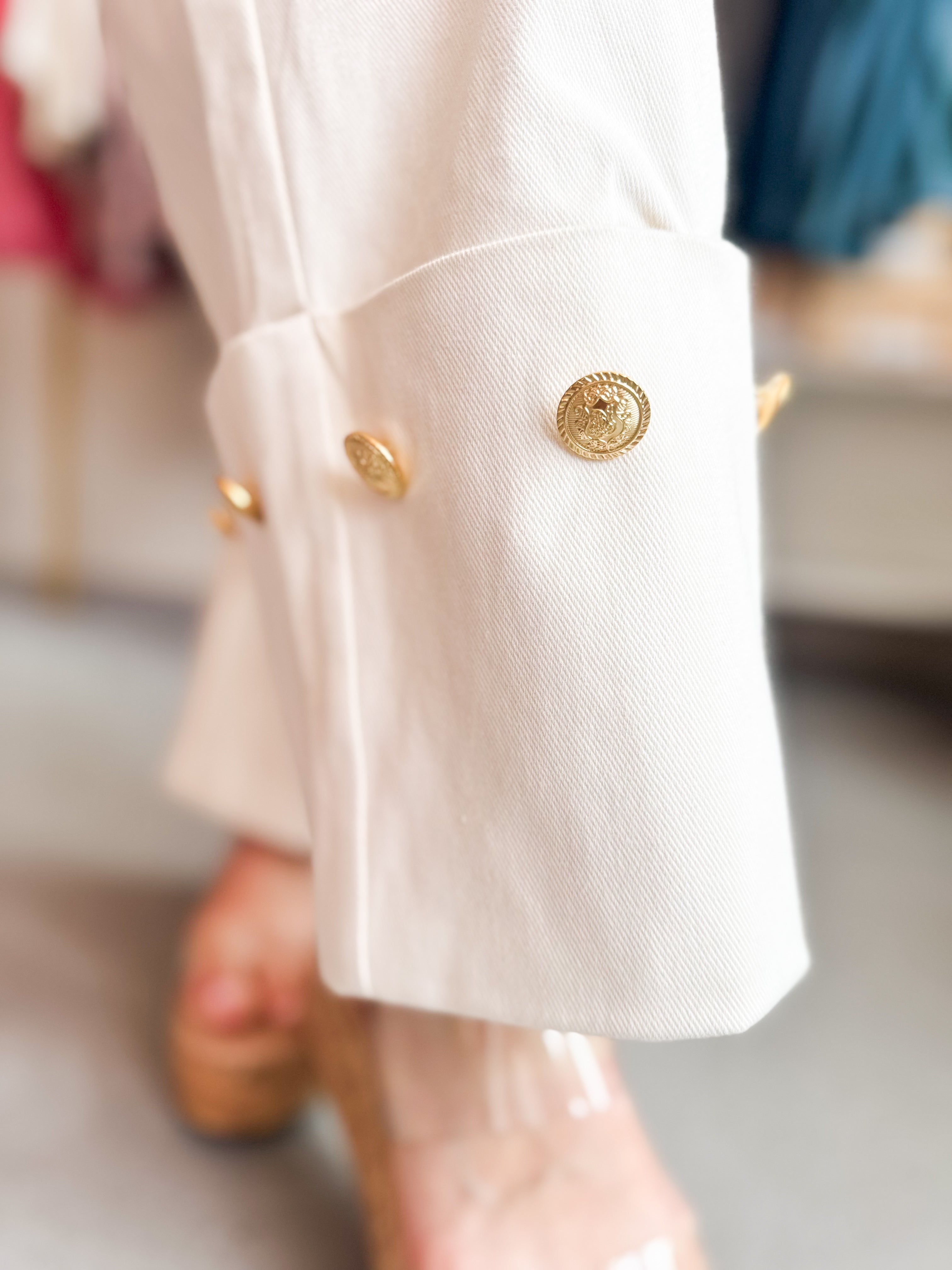Gold Button Denim Pant