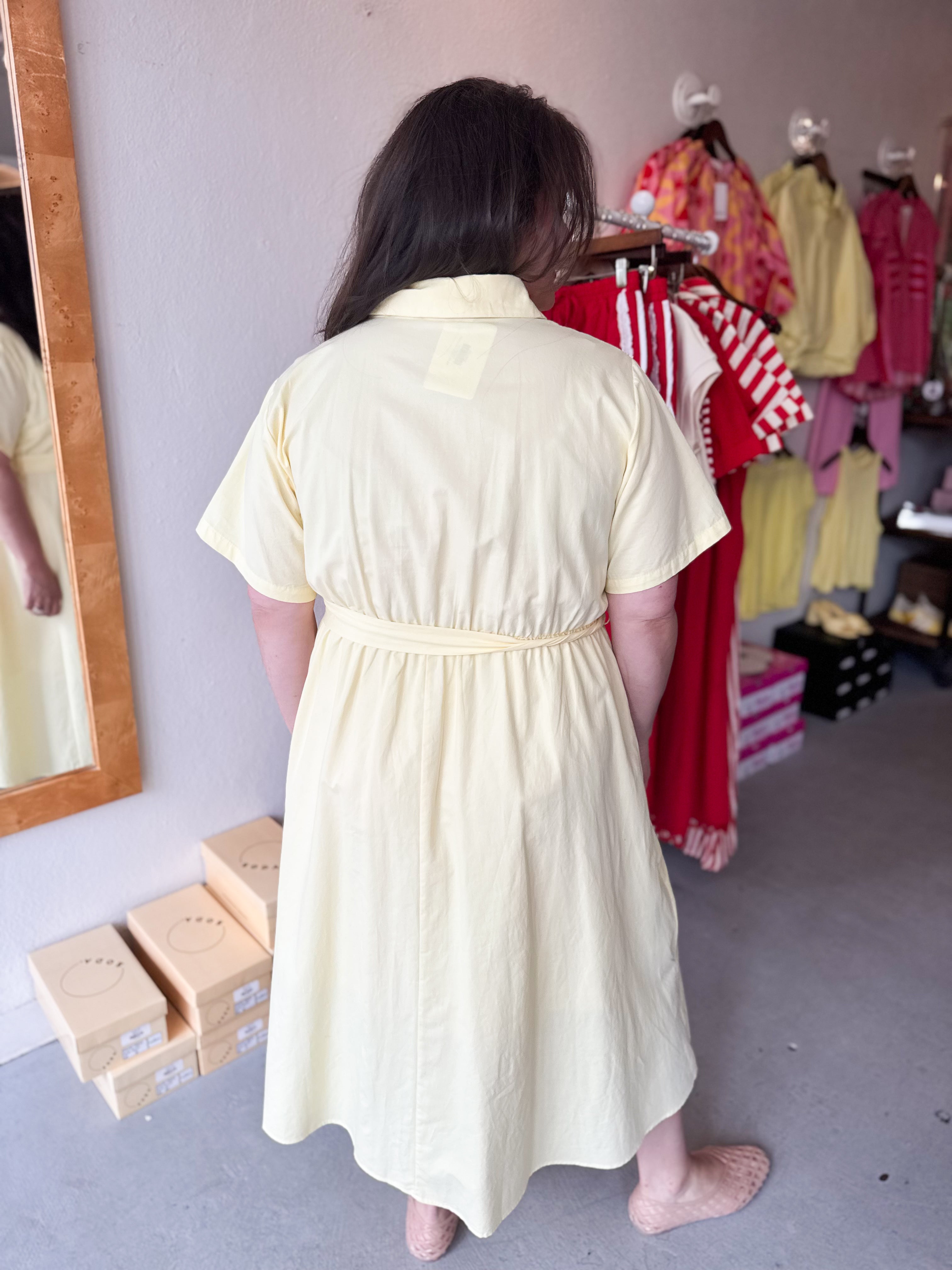 Plus Size Button Up Collar Shirt Dress