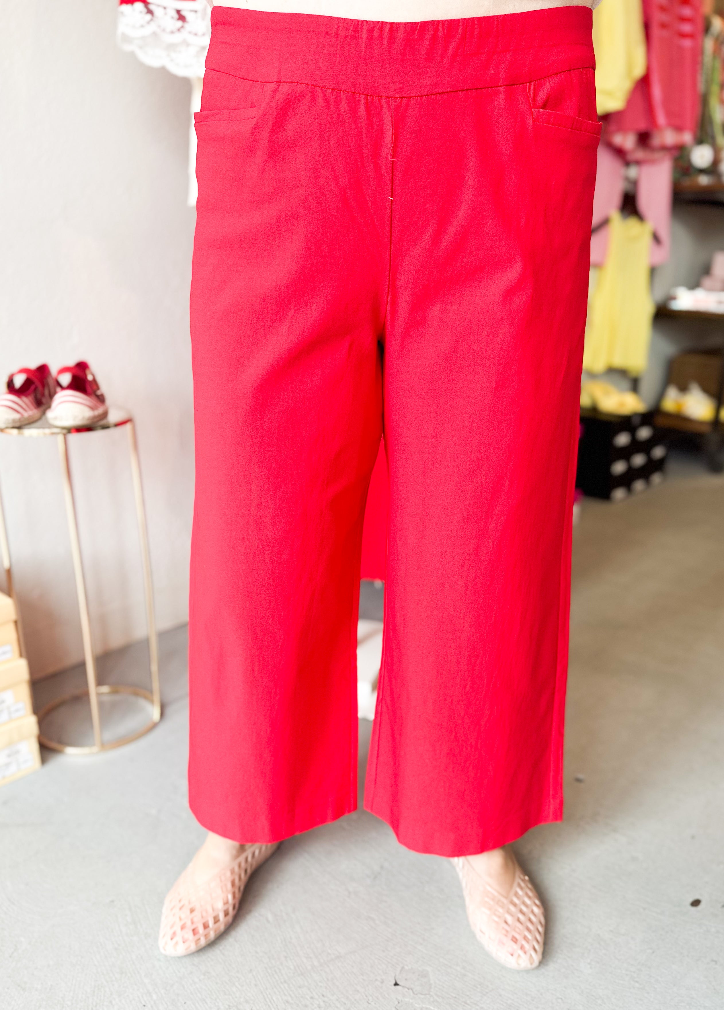 Plus Size Wide Leg Crop Pants