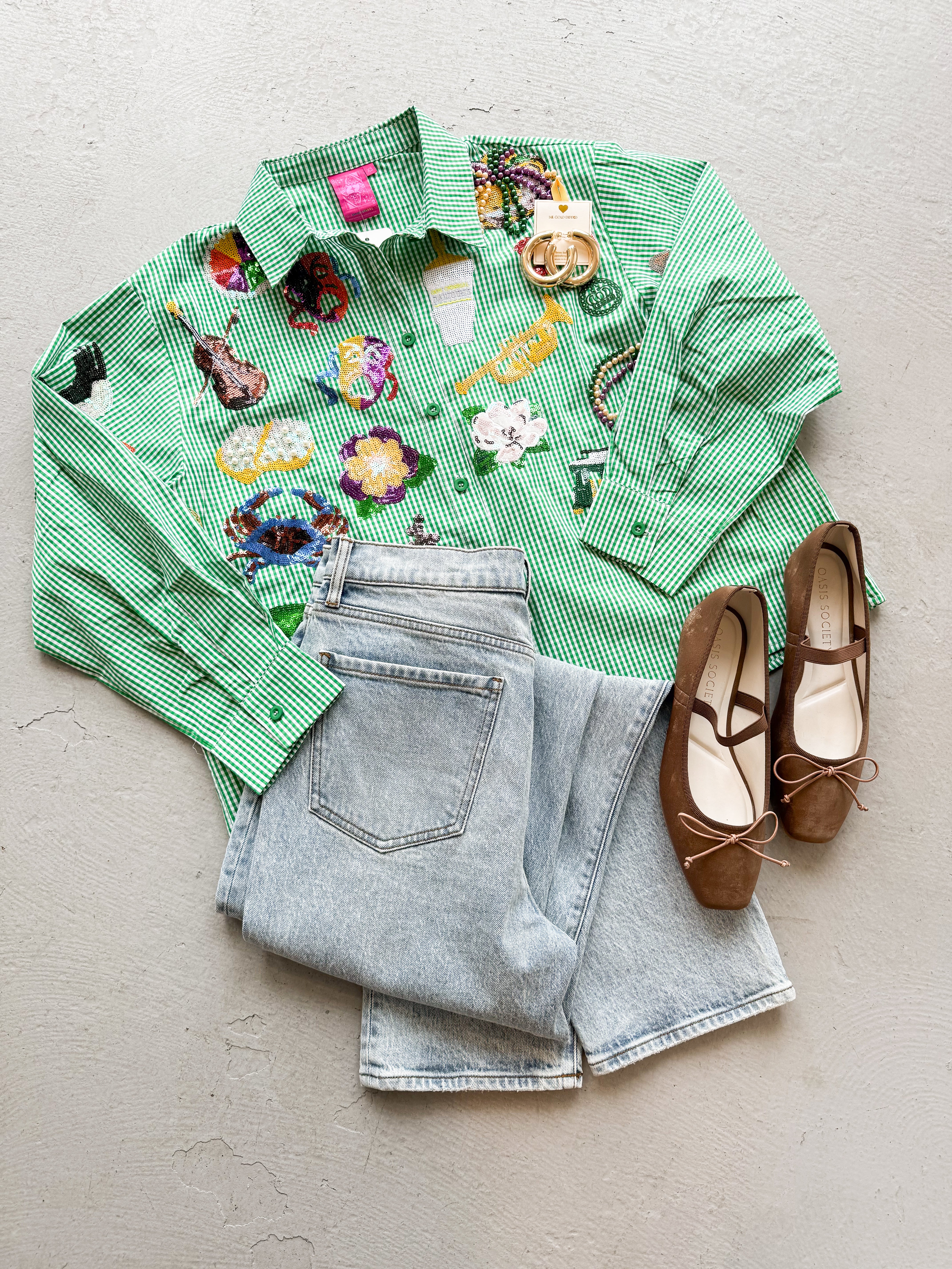 Queen of Sparkles Gingham Mardi Gras