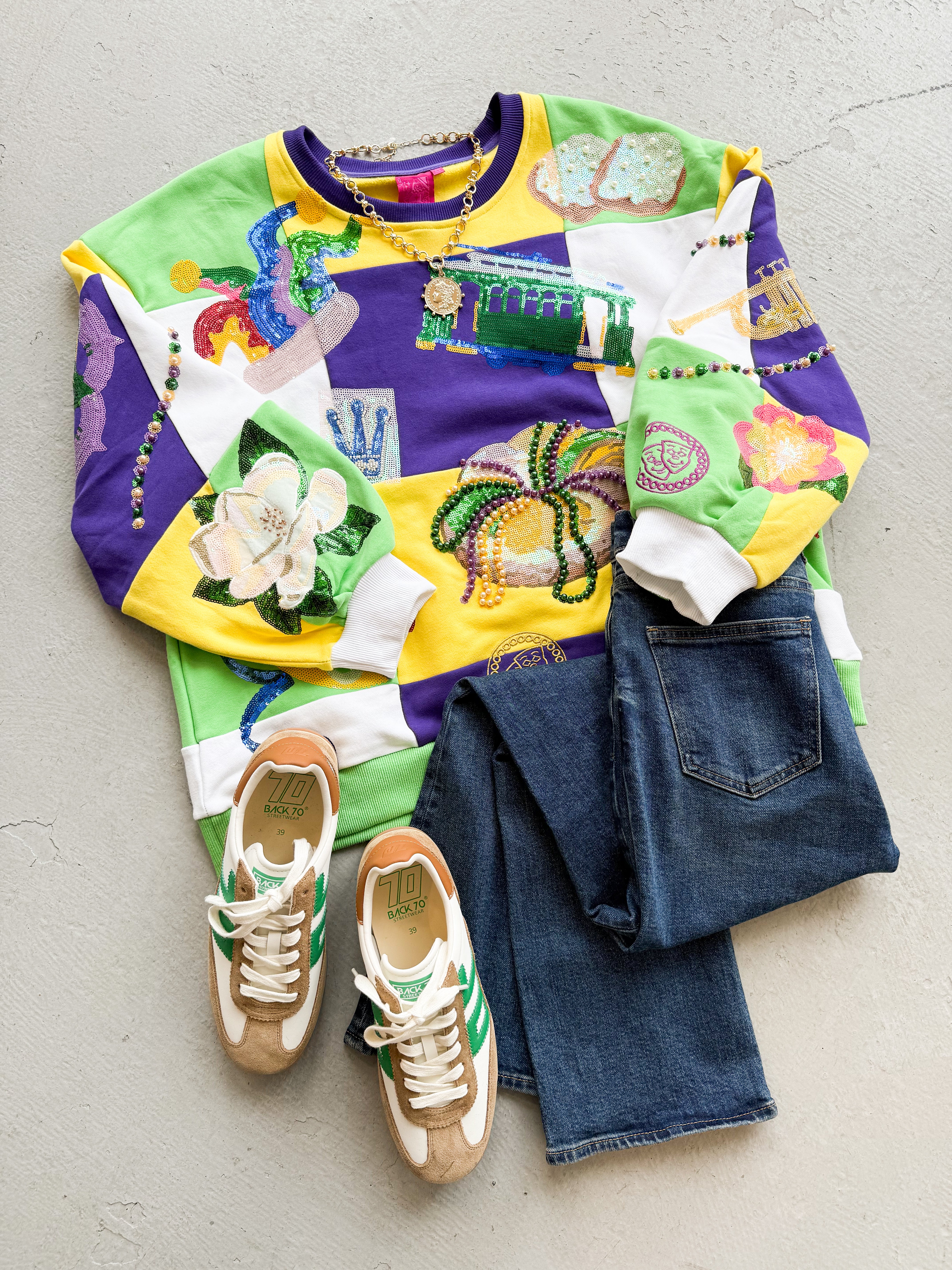 Queen of Sparkles Mardi Gras Icon Sweatshirt