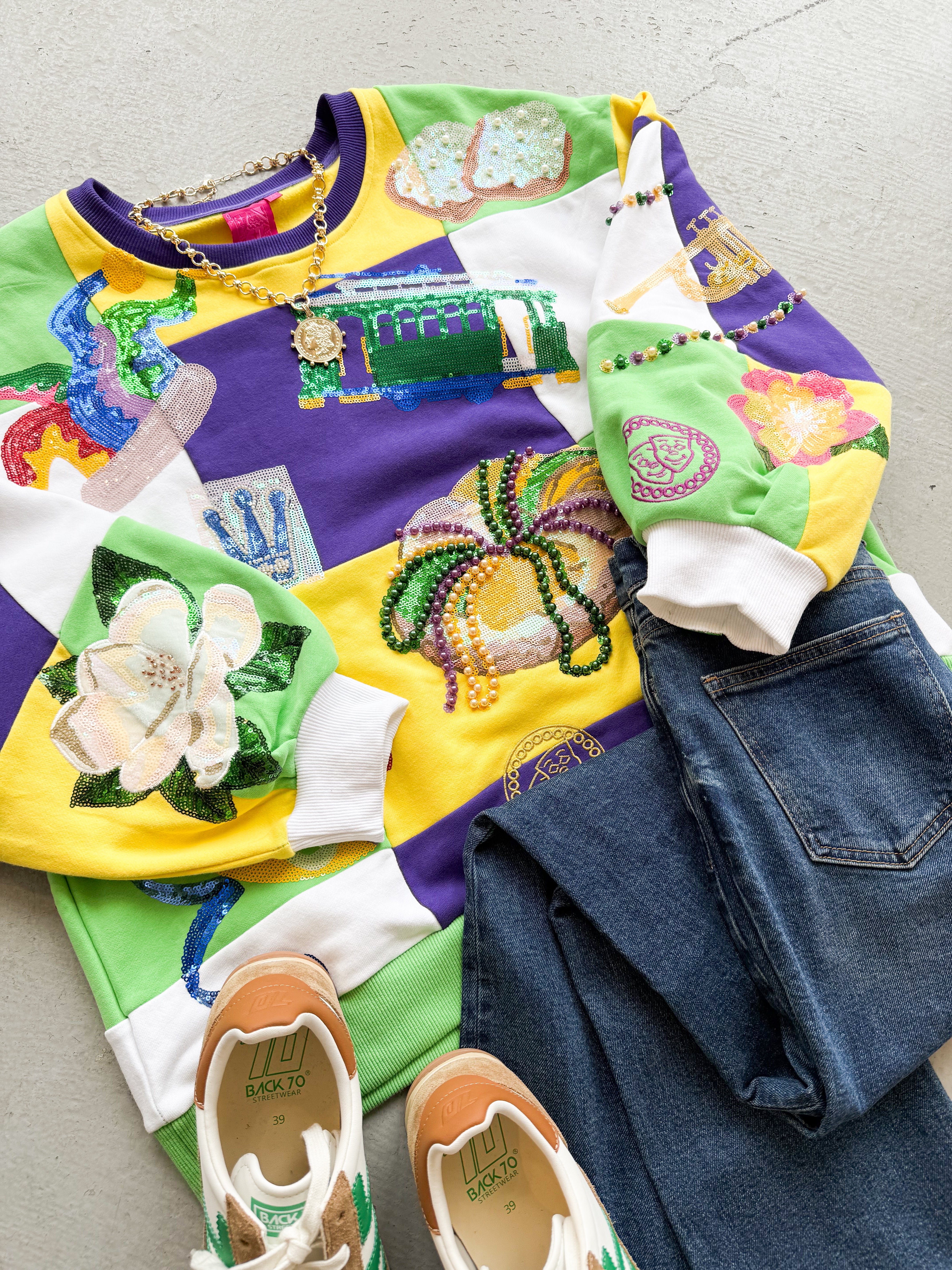 Queen of Sparkles Mardi Gras Icon Sweatshirt