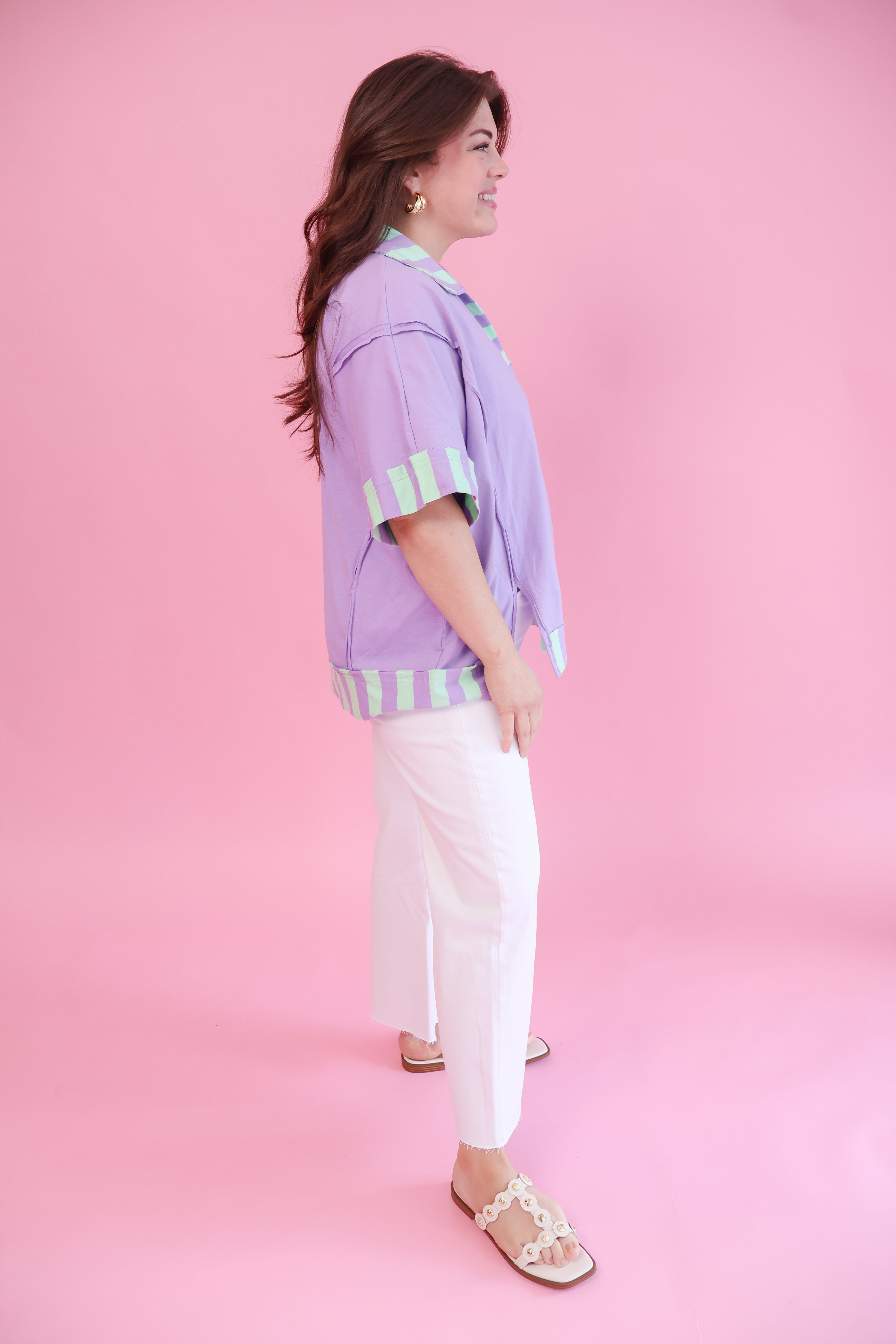 Plus Size Modern Contrast Top