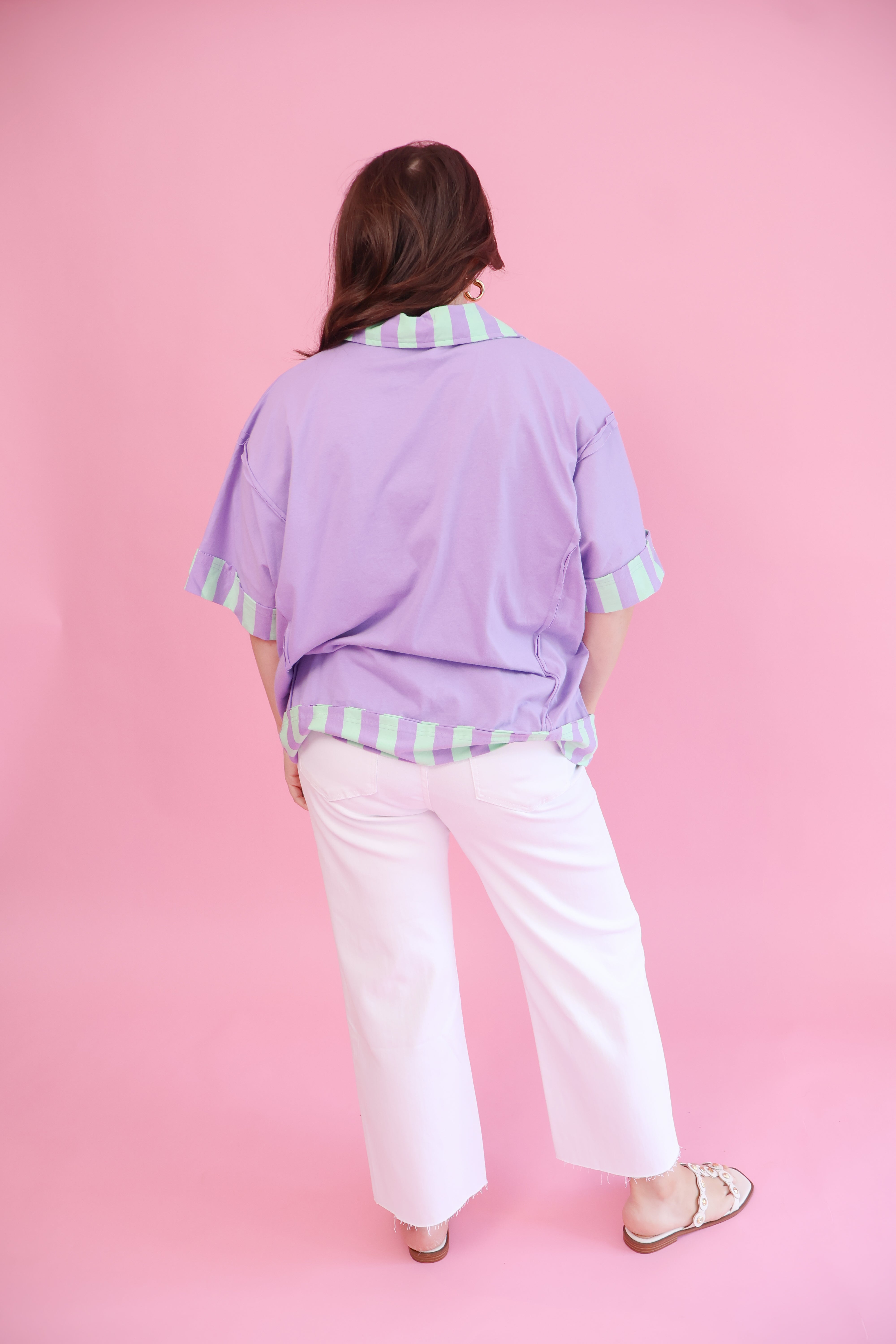 Plus Size Modern Contrast Top