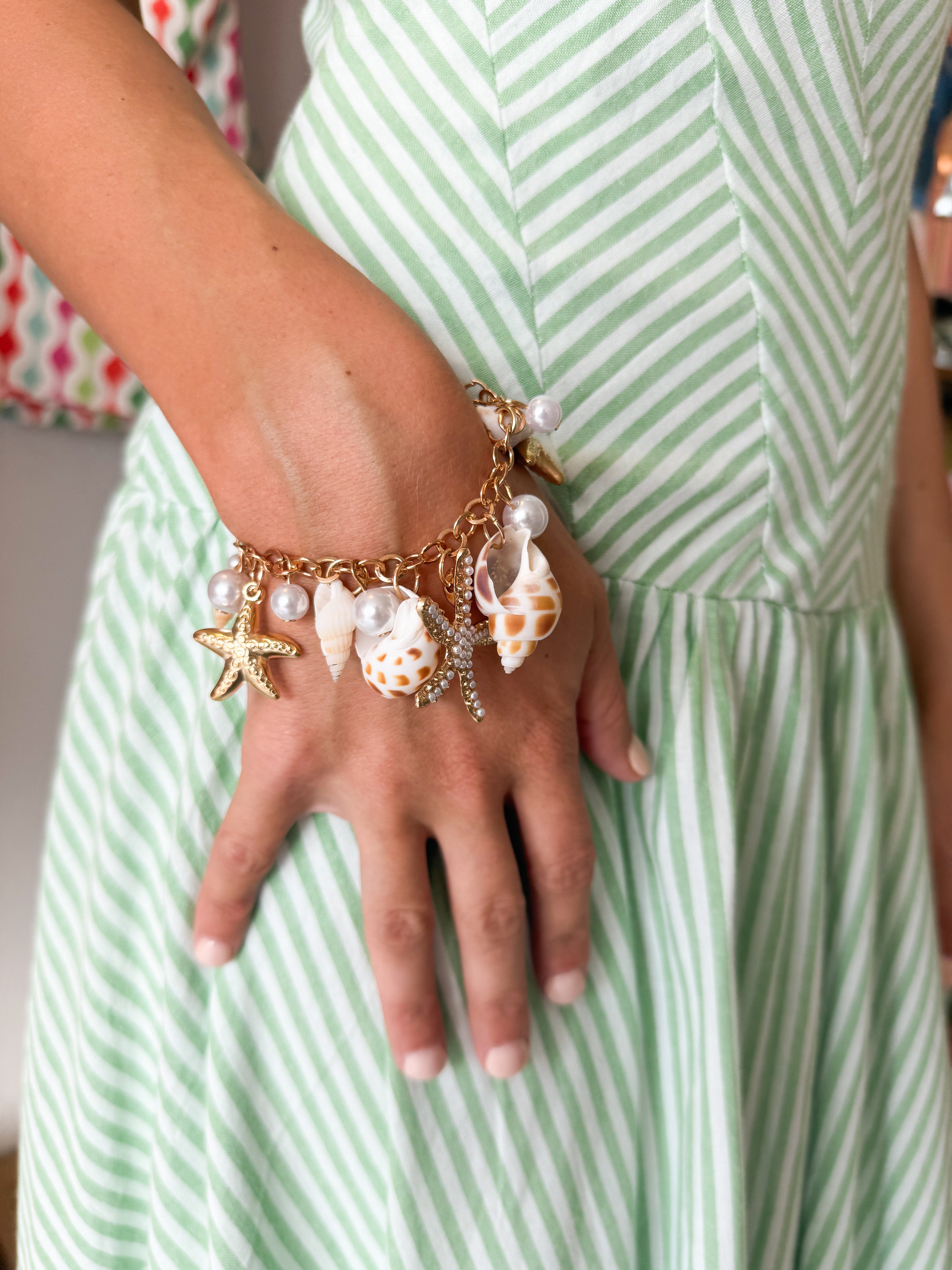 Pearl Starfish Charm Bracelet