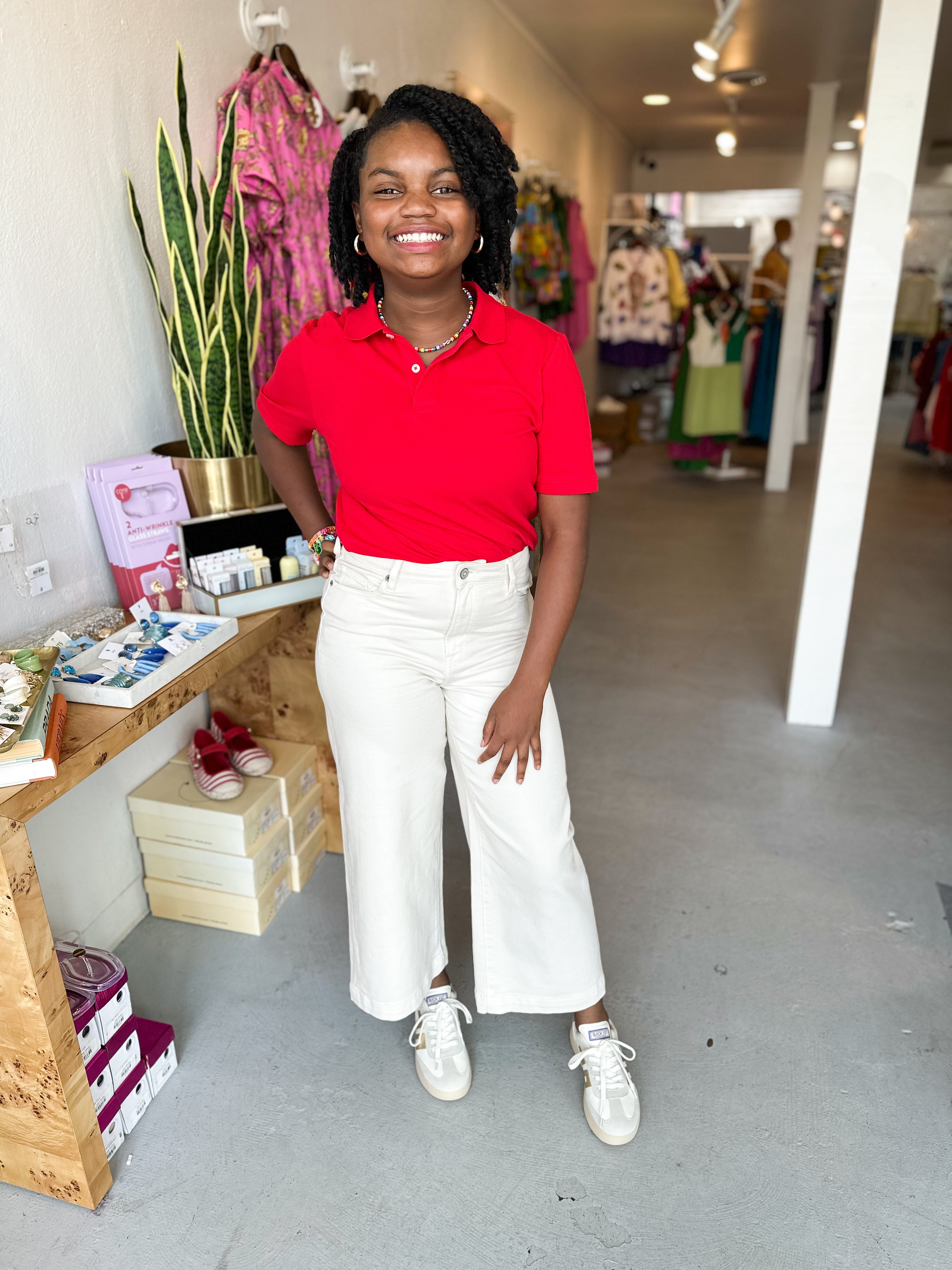 Ecru Hidden Cropped Wide Leg
