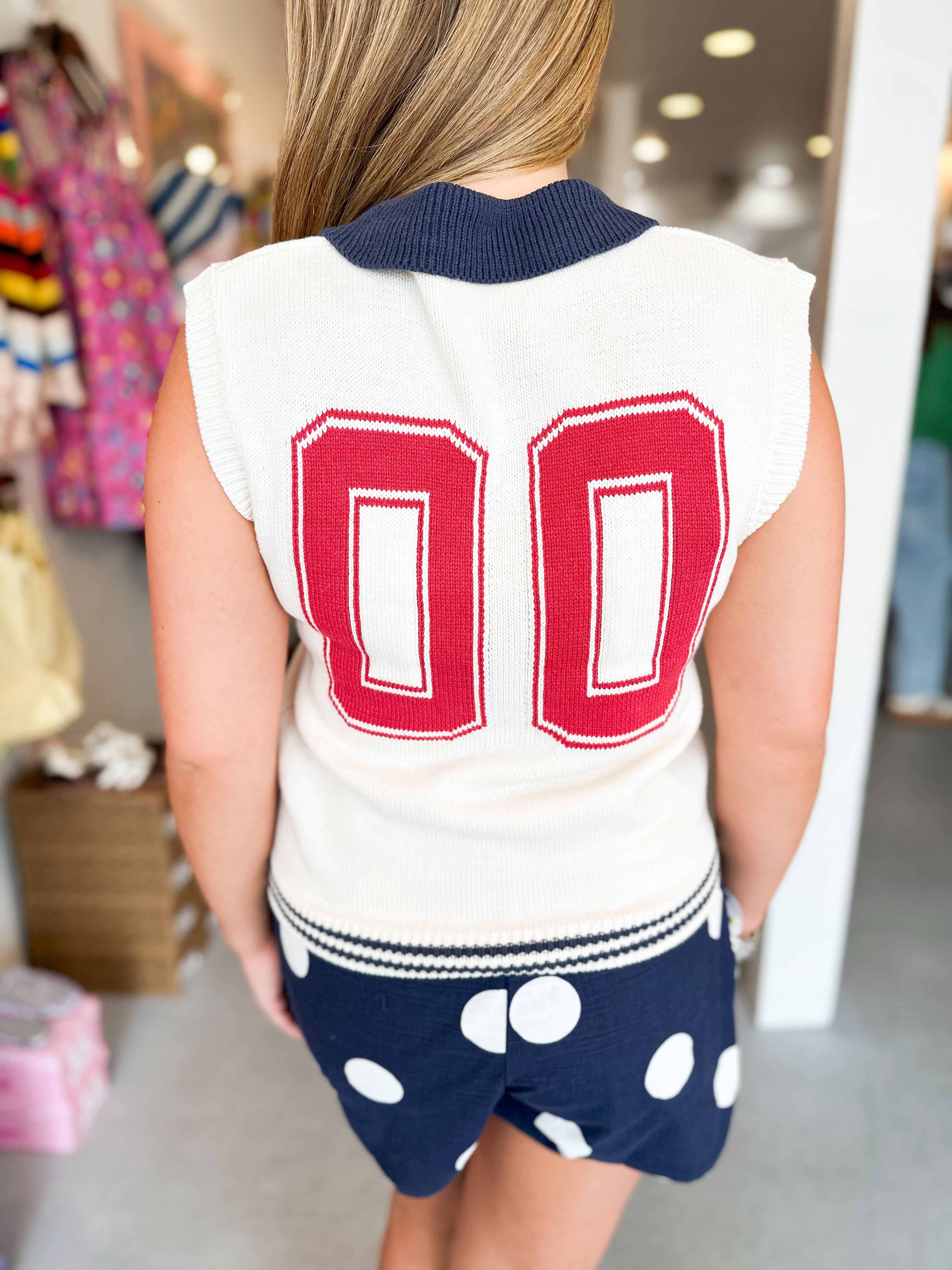 Sleeveless Varsity Sweater