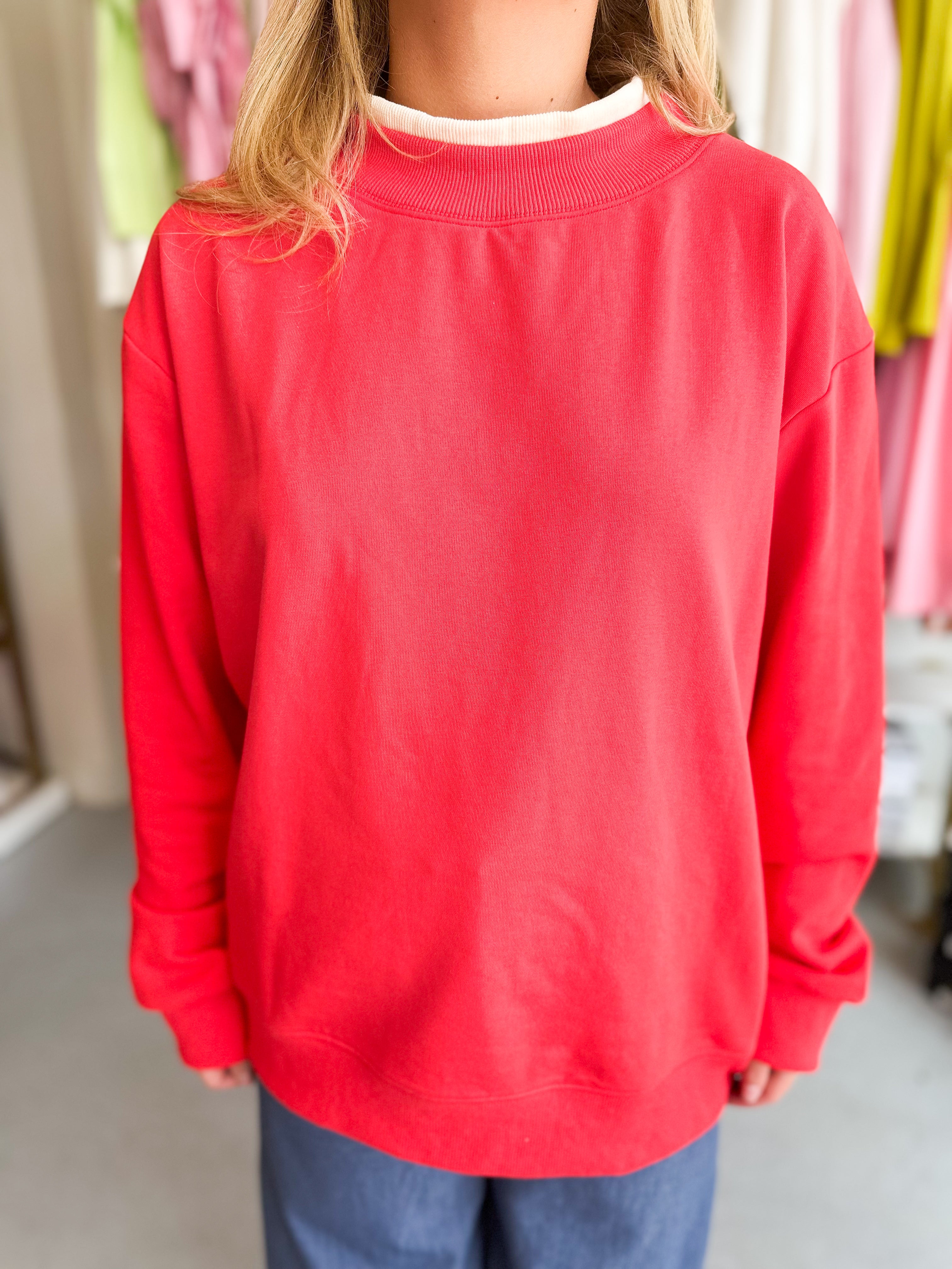 Layered Mockneck Sweatshirt